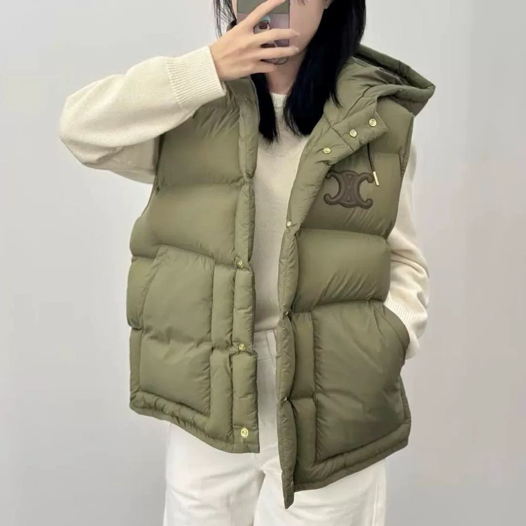 Celine Celine Military Green Hooded Vest Coat Size XS / US 0-2 / IT 36-38 - 2 Thumbnail