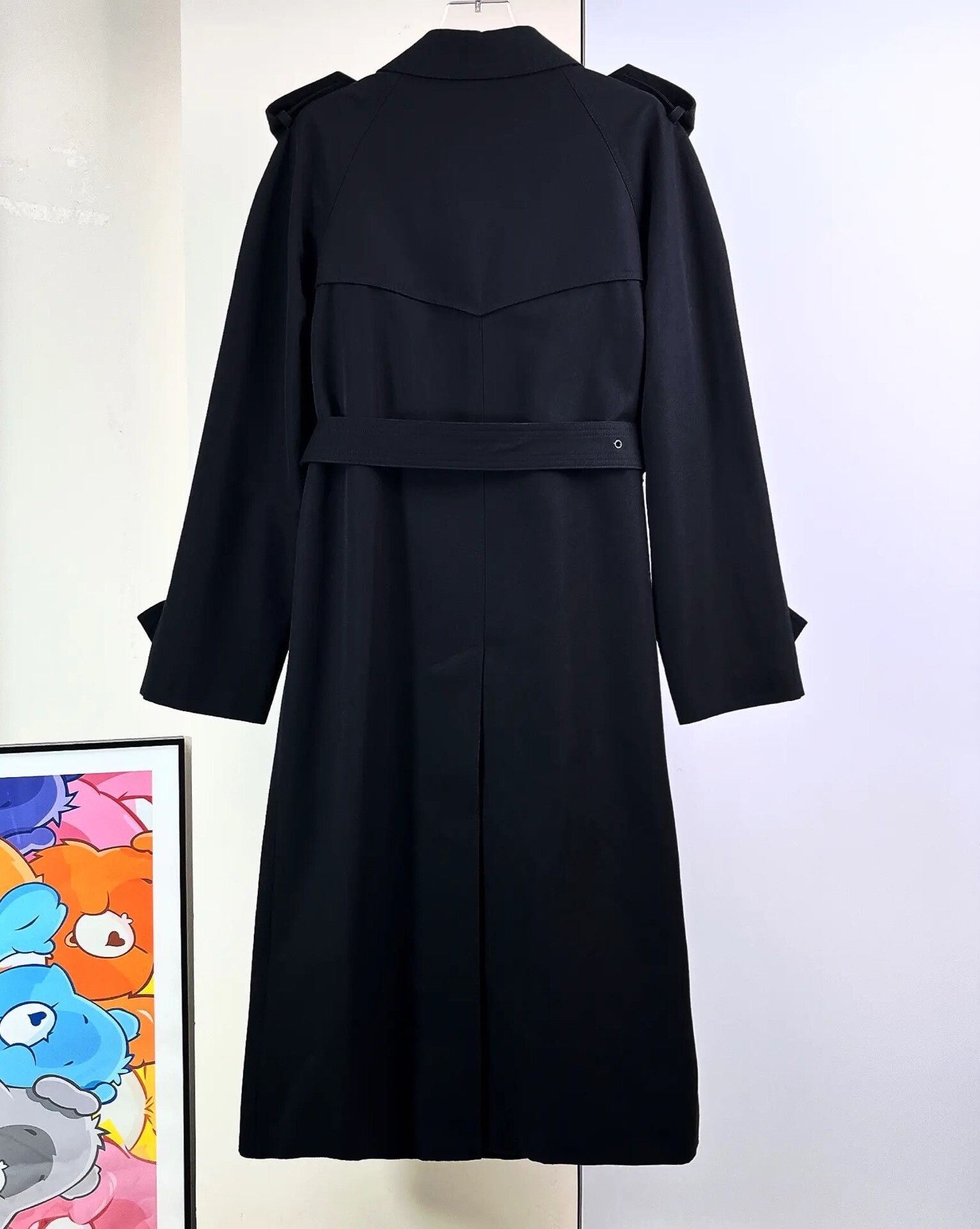 Celine Celine Black Gold Button Wool Trench Coat Size XXS / US 00 / IT 34 - 5 Thumbnail