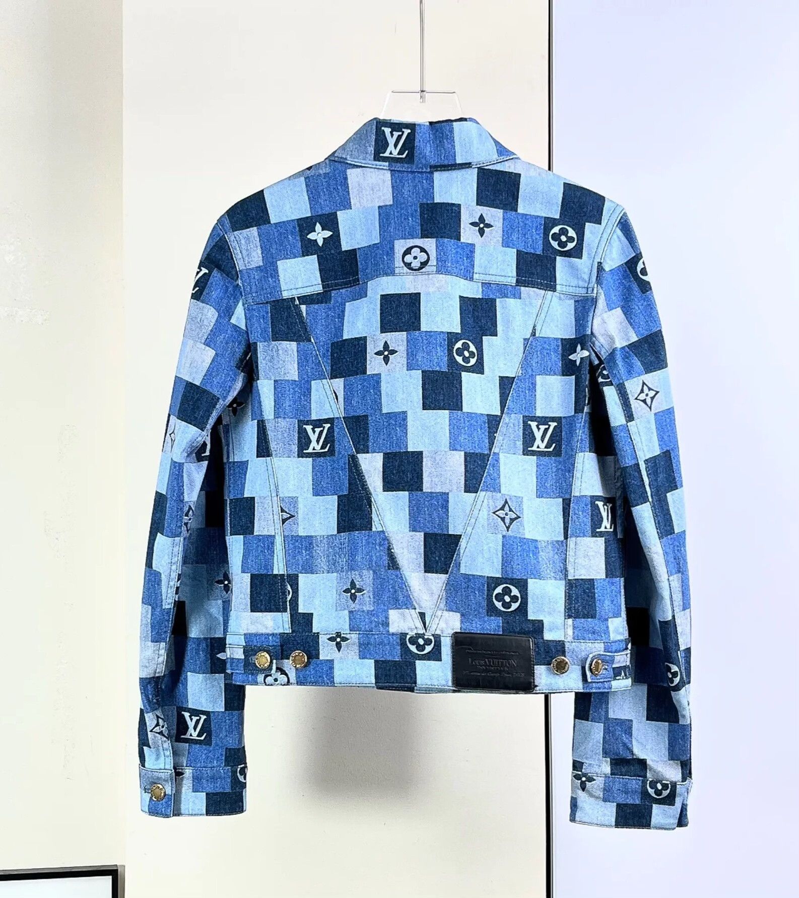Louis Vuitton LV Short Checkered Denim Jacket Size XS / US 0-2 / IT 36-38 - 5 Thumbnail