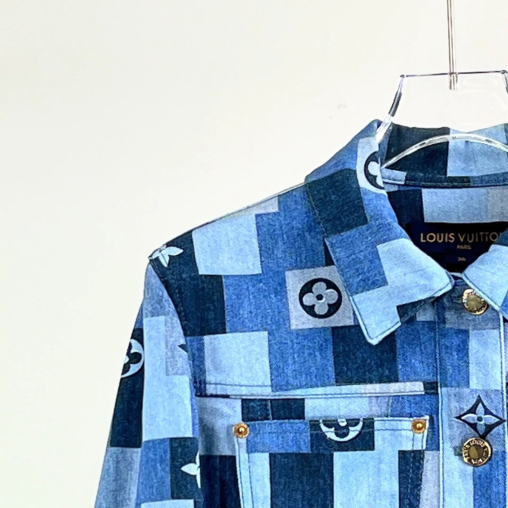 Louis Vuitton LV Short Checkered Denim Jacket Size XS / US 0-2 / IT 36-38 - 6 Thumbnail