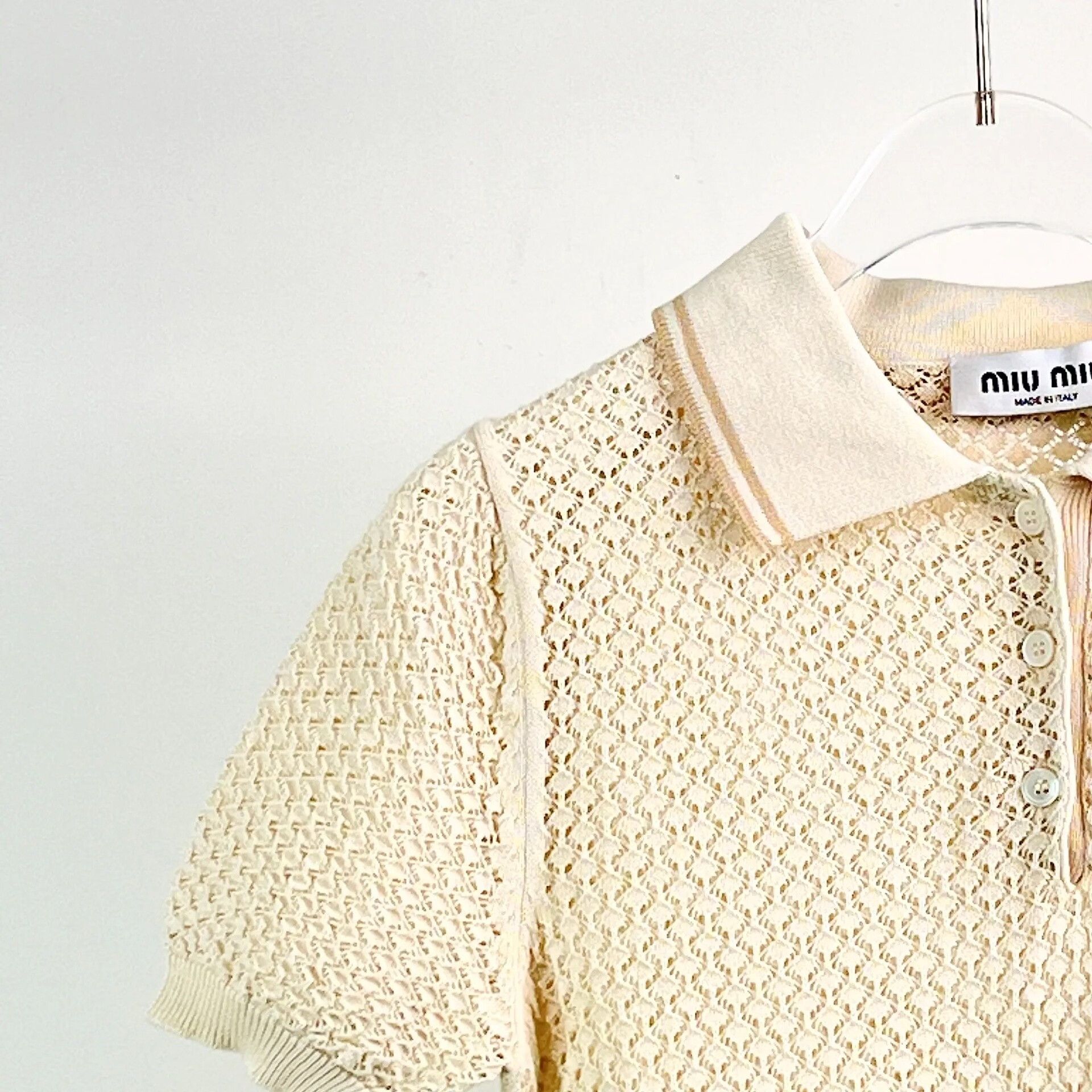 Miu Miu Miu Miu 25 Diamond Knit Polo Short Sleeve Size S / US 4 / IT 40 - 6 Thumbnail