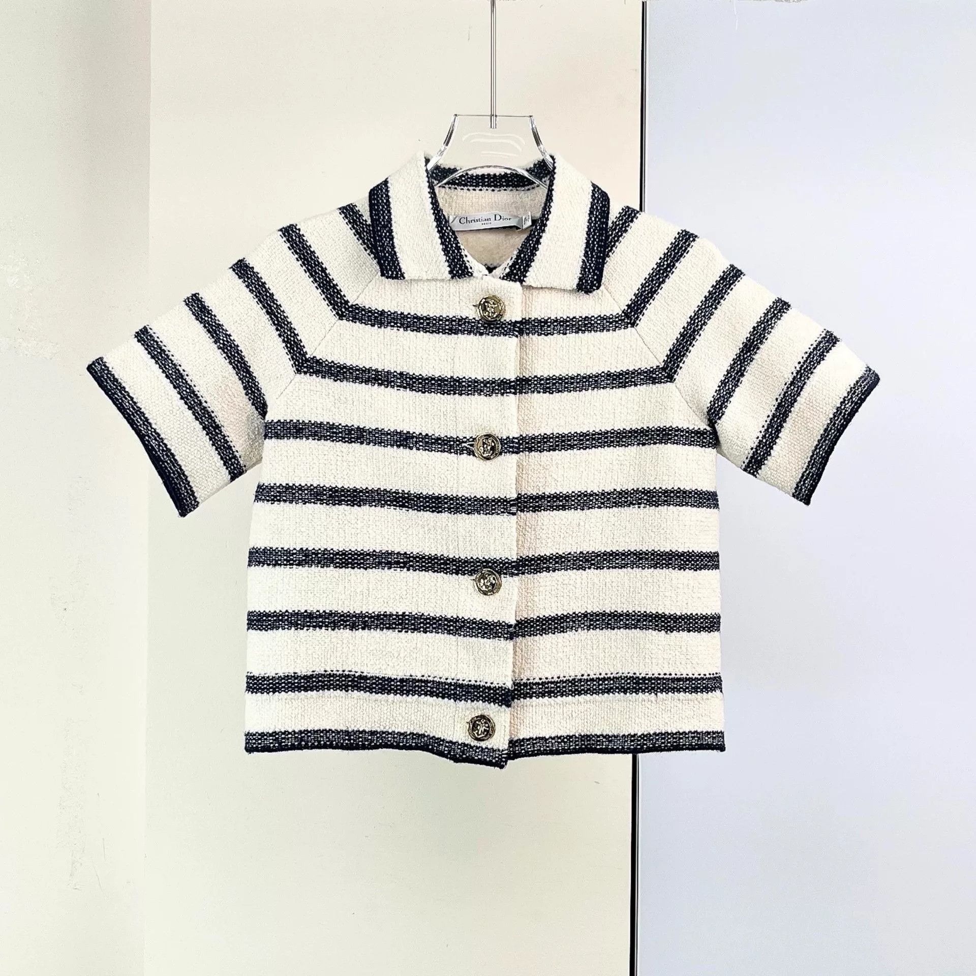 Dior Dior Lapel Striped Short-Sleeve Cardigan Size XS / US 0-2 / IT 36-38 - 3 Thumbnail