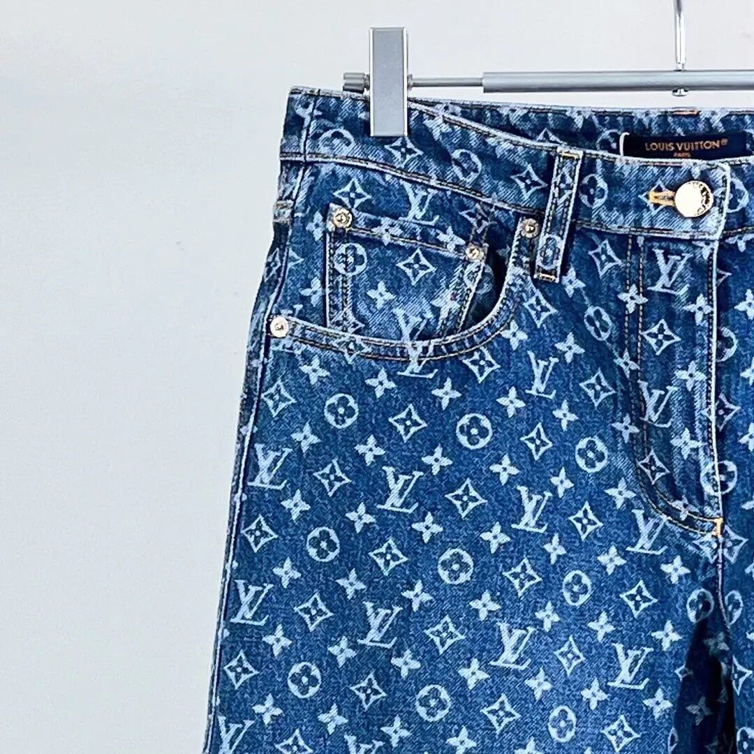 Louis Vuitton LV Monogram Wide-Leg Jeans Size 38" / US 16 / IT 52 - 4 Thumbnail