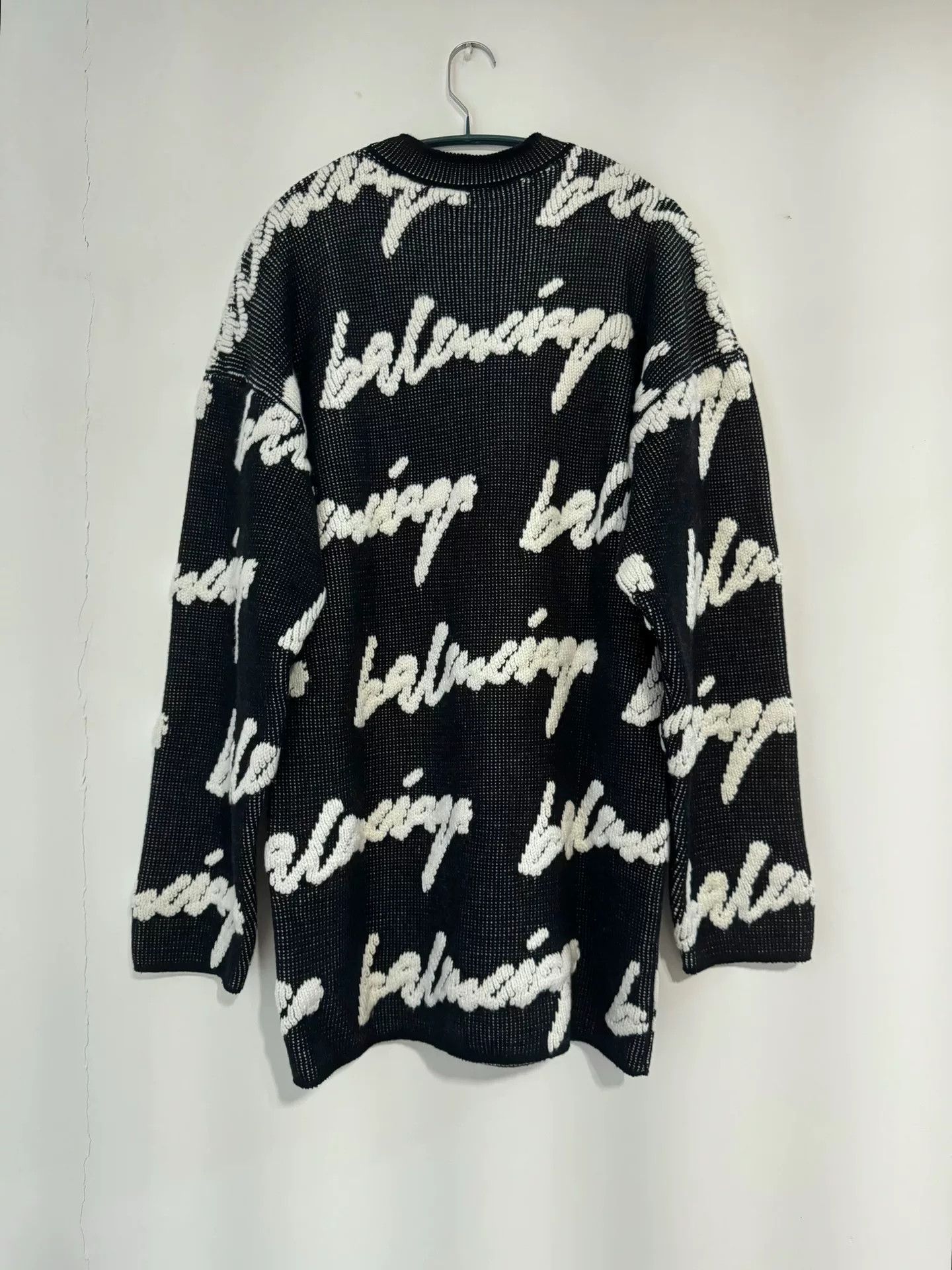 Balenciaga Balenciaga Cursive Letter All-Over Print Sweater Size US XS / EU 42 / 0 - 4 Thumbnail