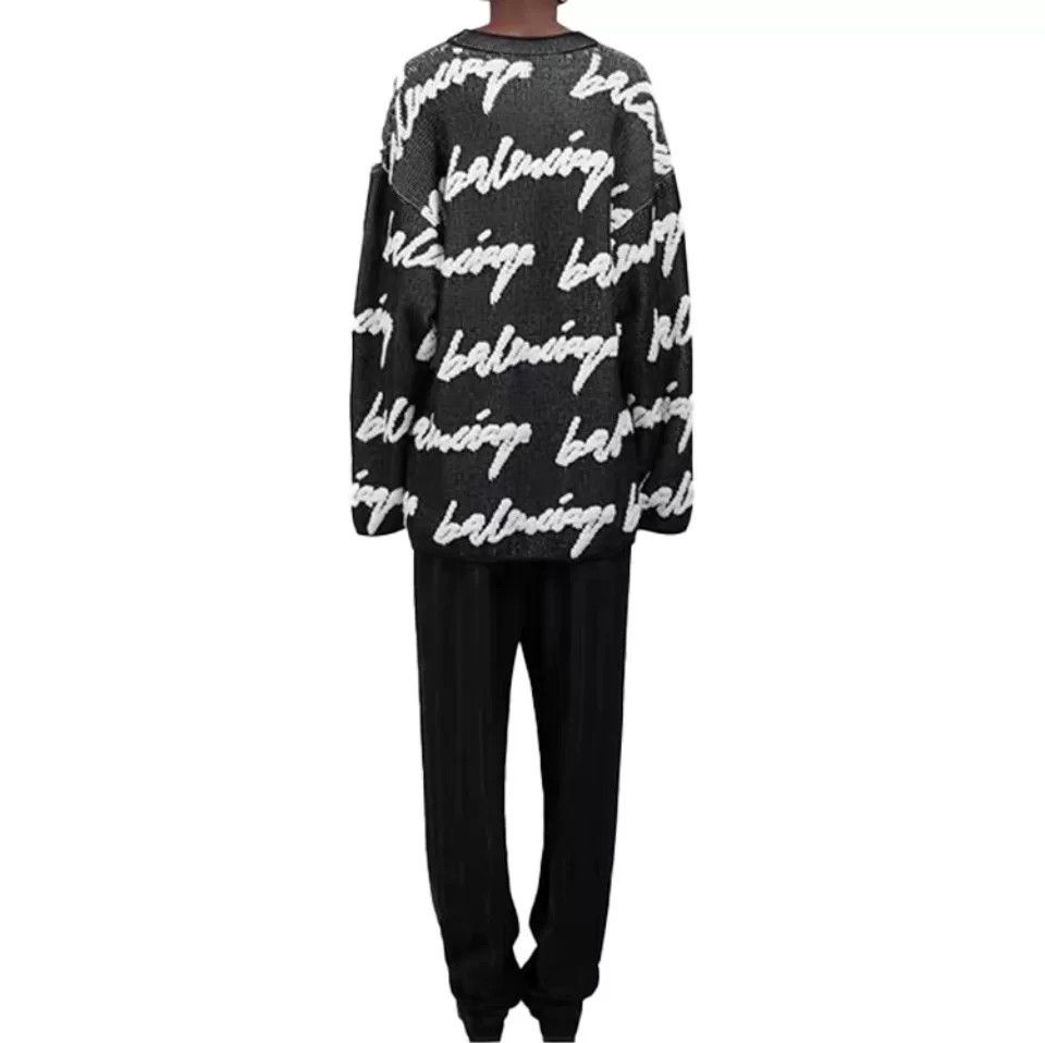 Balenciaga Balenciaga Cursive Letter All-Over Print Sweater Size US XS / EU 42 / 0 - 5 Thumbnail