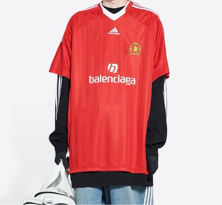 Balenciaga Balenciaga x Adidas Jersey Short-Sleeve T-Shirt Size US L / EU 52-54 / 3 - 3 Thumbnail