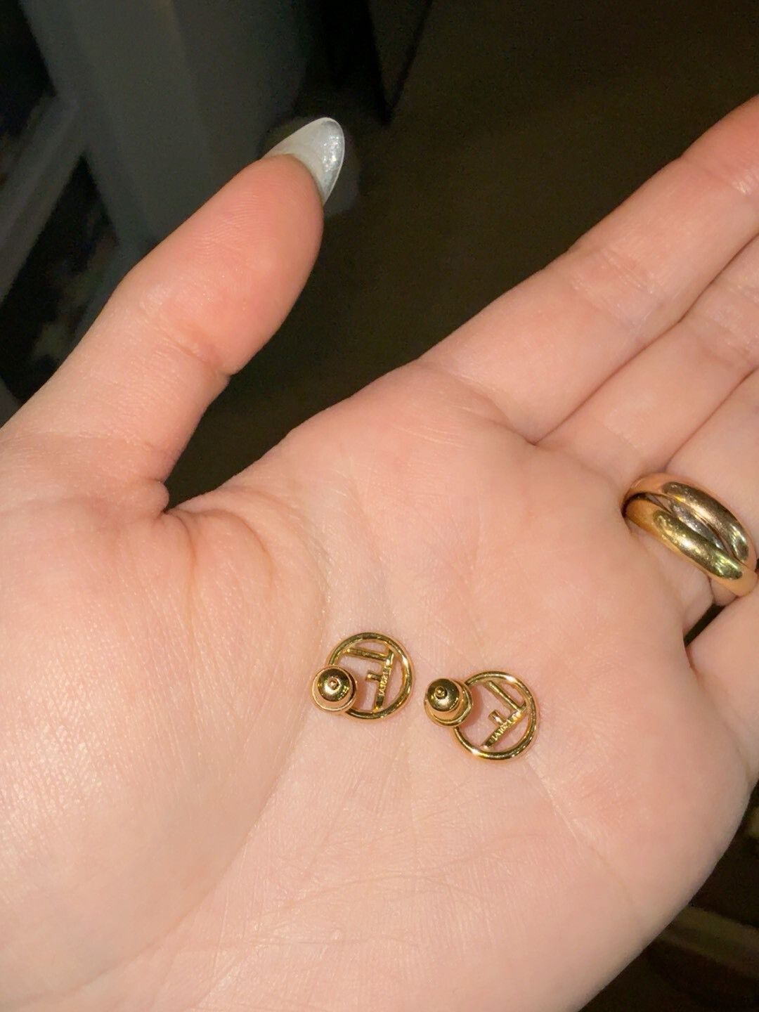 Fendi Fendi Rhinestone Ear Studs in Gold Size ONE SIZE - 3 Thumbnail