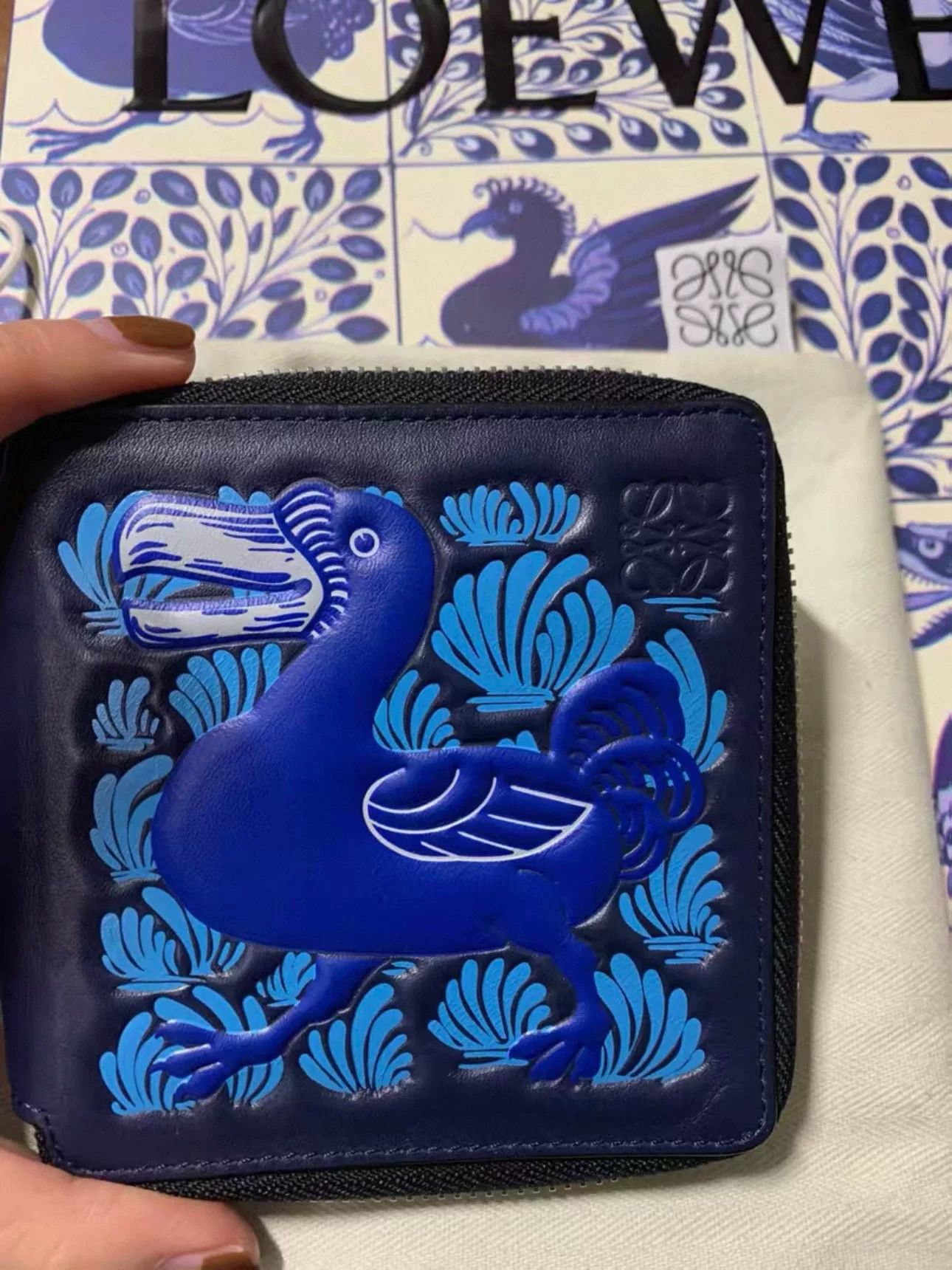 Loewe LOEWE Leather Zipper Wallet with Dodo Bird Size ONE SIZE - 2 Thumbnail