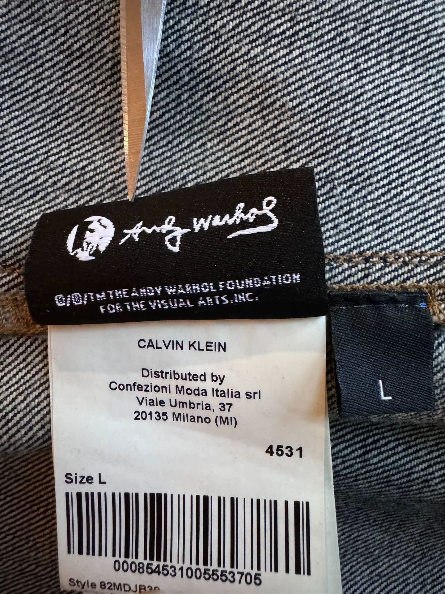 Calvin Klein 205W39NYC CALVIN KLEIN Denim Jacket with Graphic Print Size US L / EU 52-54 / 3 - 7 Thumbnail