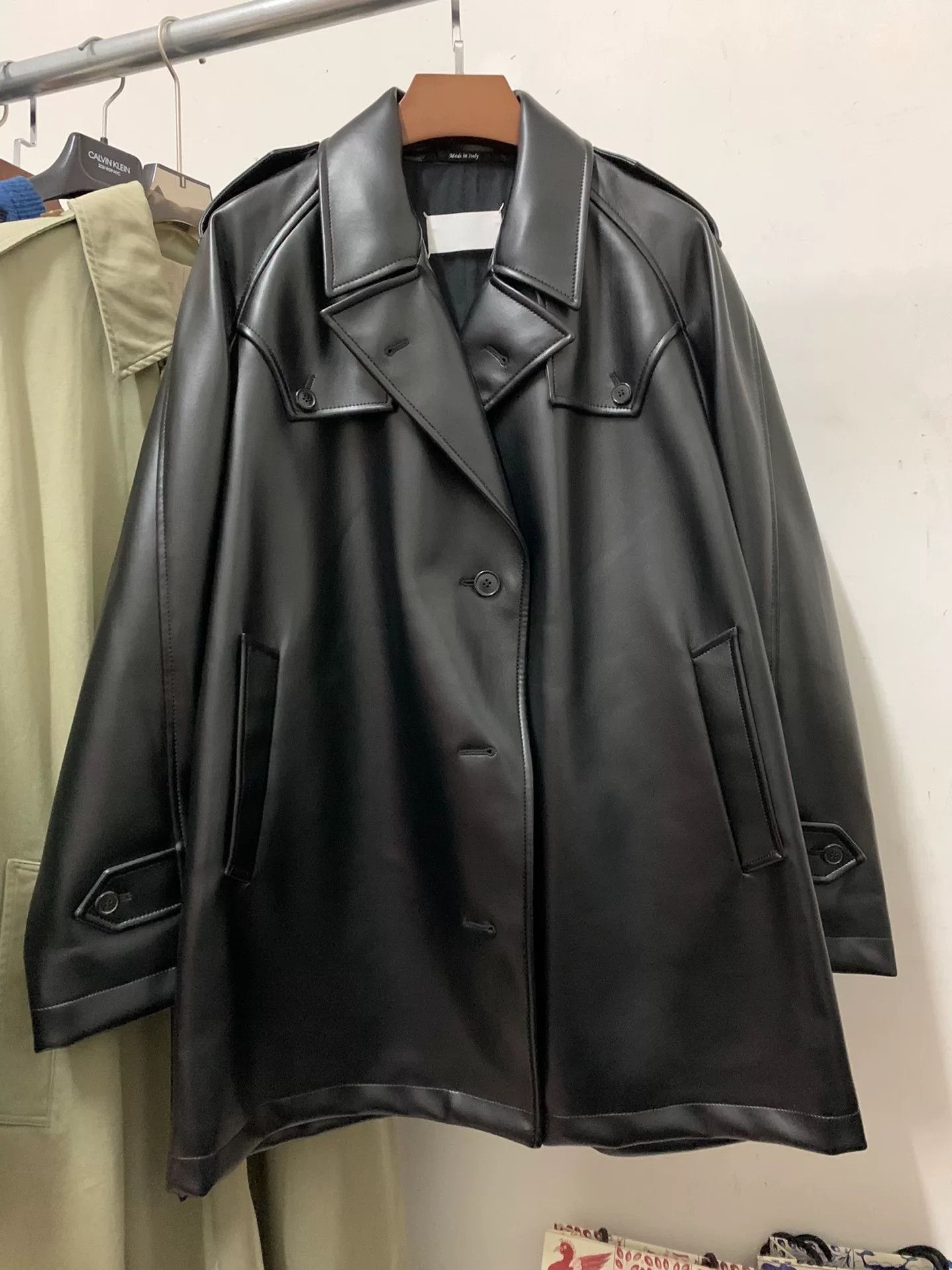 Maison Margiela Maison Margiela Leather Trench Coat Size US XXL / EU 58 / 5 - 2 Thumbnail