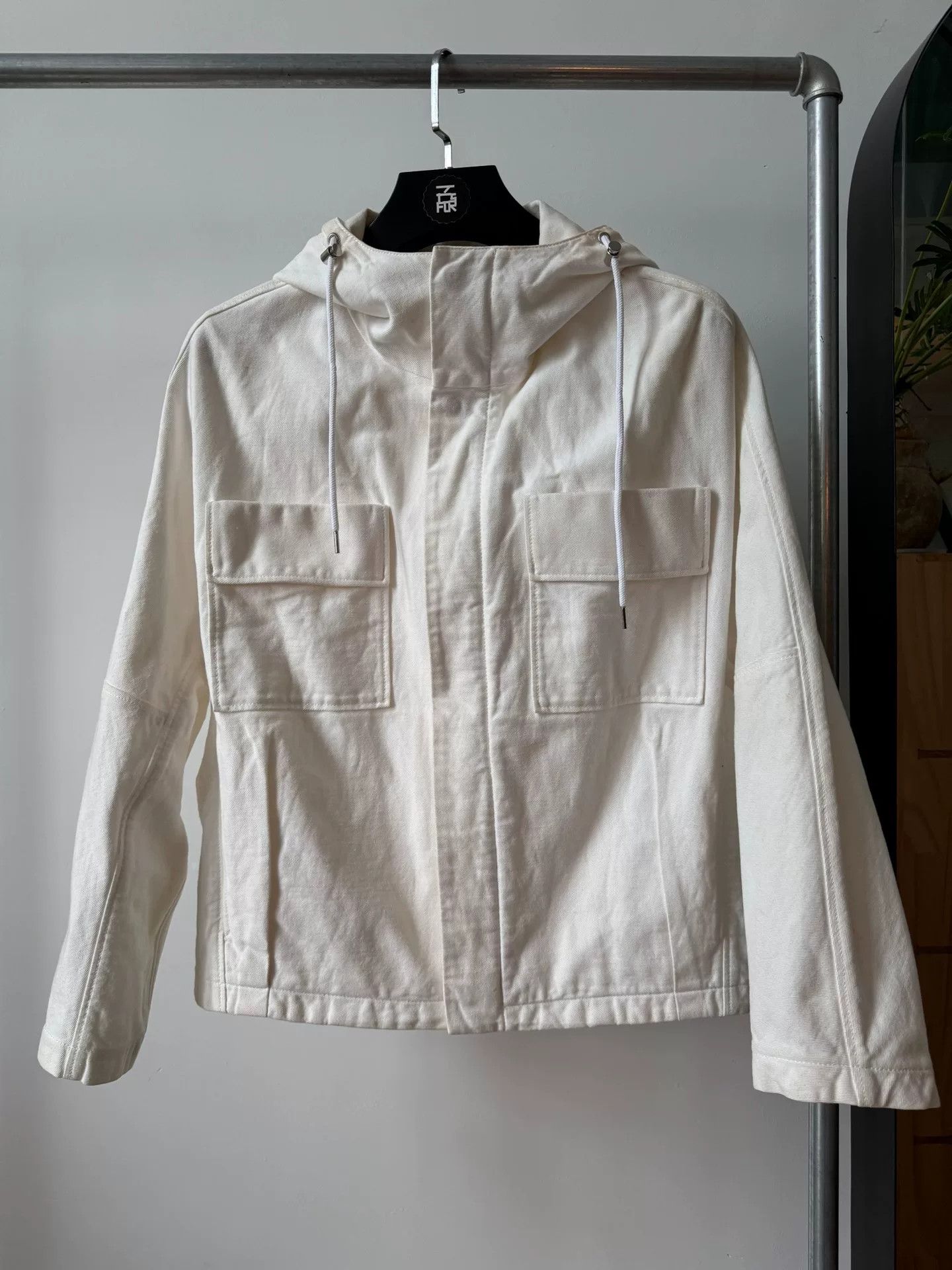 Raf Simons Raf Simons White Denim Hooded Jacket Size US S / EU 44-46 / 1 - 2 Thumbnail