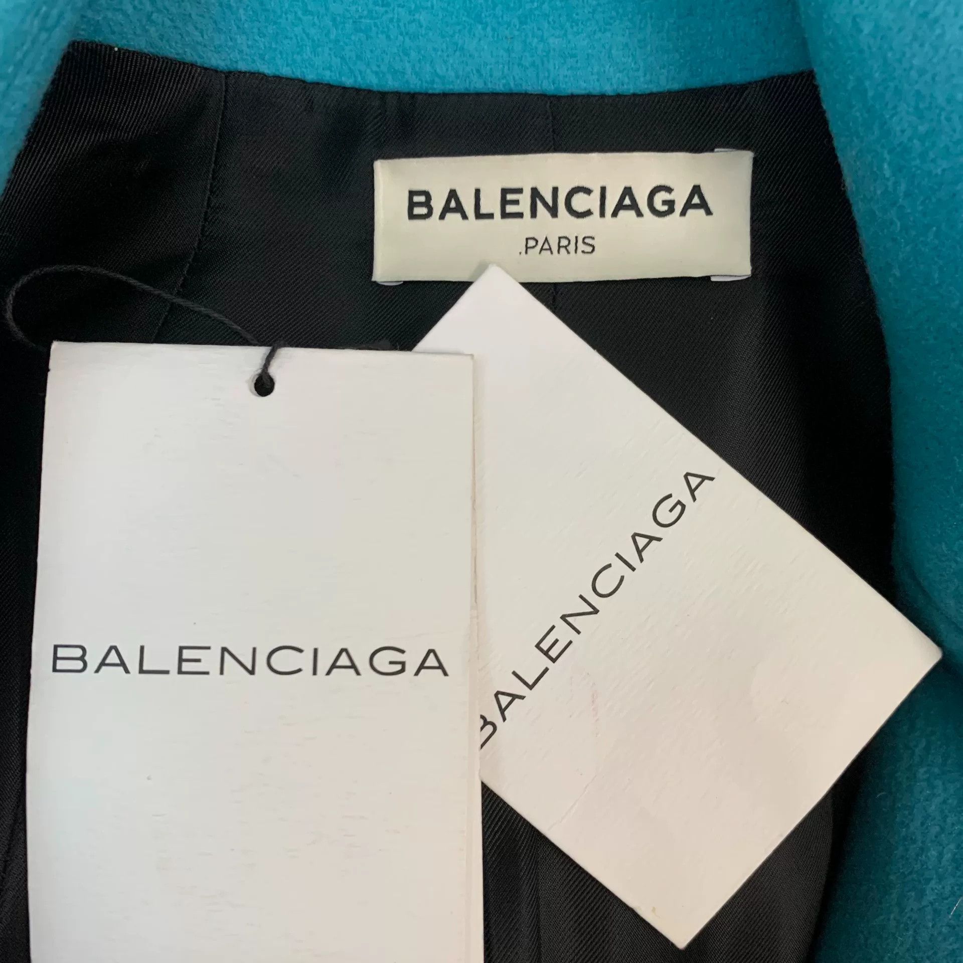 Balenciaga Balenciaga AW14 Wool Coat in Blue Size S / US 4 / IT 40 - 3 Thumbnail