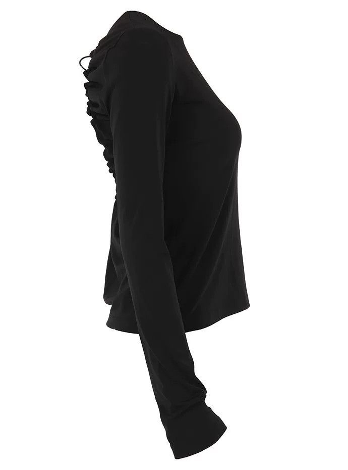 Maison Margiela Black Open-Back Long Sleeve Top Size XS / US 0-2 / IT 36-38 - 3 Thumbnail