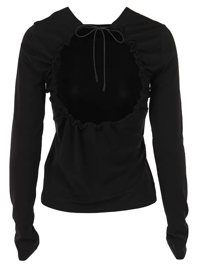 Maison Margiela Black Open-Back Long Sleeve Top Size XS / US 0-2 / IT 36-38 - 2 Thumbnail