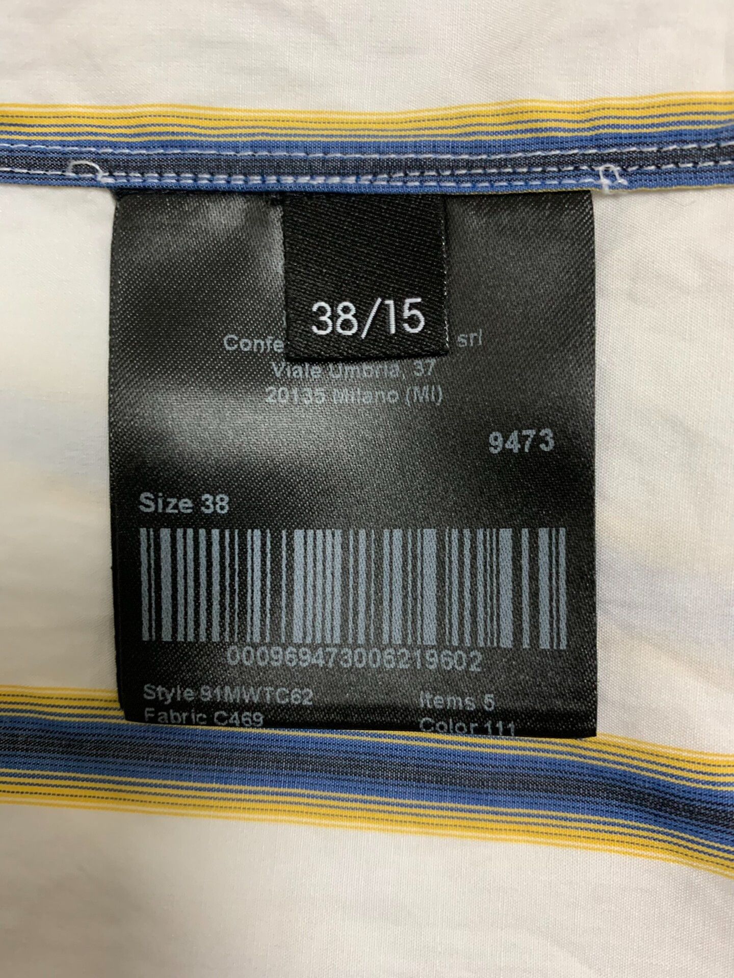 Calvin Klein 205W39NYC Calvin Klein Striped Shirt with Metal Collar Support Size US M / EU 48-50 / 2 - 5 Thumbnail