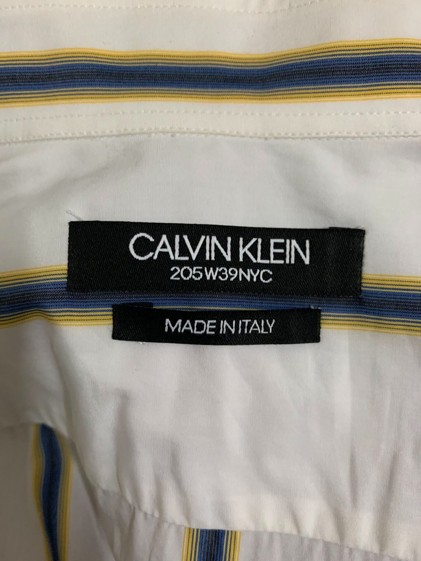 Calvin Klein 205W39NYC Calvin Klein Striped Shirt with Metal Collar Support Size US M / EU 48-50 / 2 - 3 Thumbnail