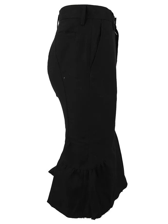 Junya Watanabe Black High-Waisted Midi Skirt by Junya Watanabe Size 23" - 3 Thumbnail