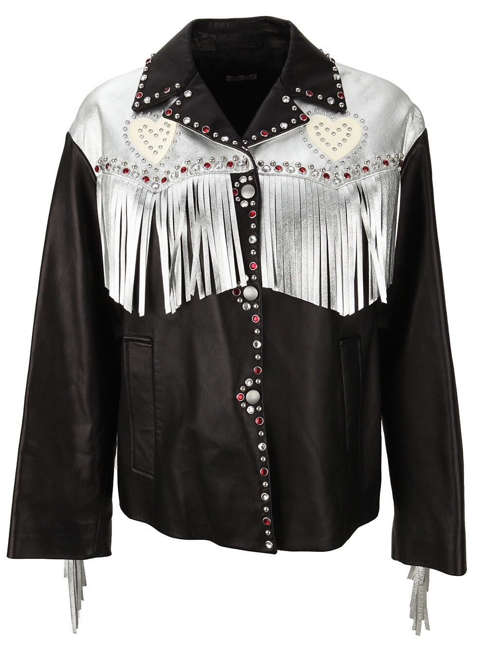 Miu Miu Miu Miu Handcrafted Beaded Leather Jacket Size S / US 4 / IT 40 - 2 Thumbnail