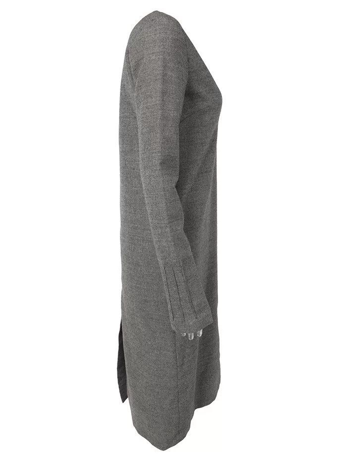 Maison Margiela Gray Twill Deep V-Neck Robe Size S / US 4 / IT 40 - 3 Thumbnail