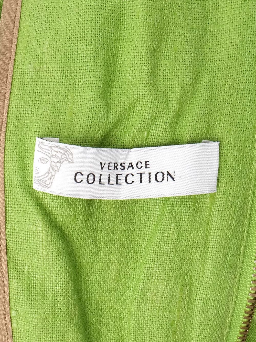 Versace Vintage Green Linen Jacket by Versace Size S / US 4 / IT 40 - 5 Thumbnail