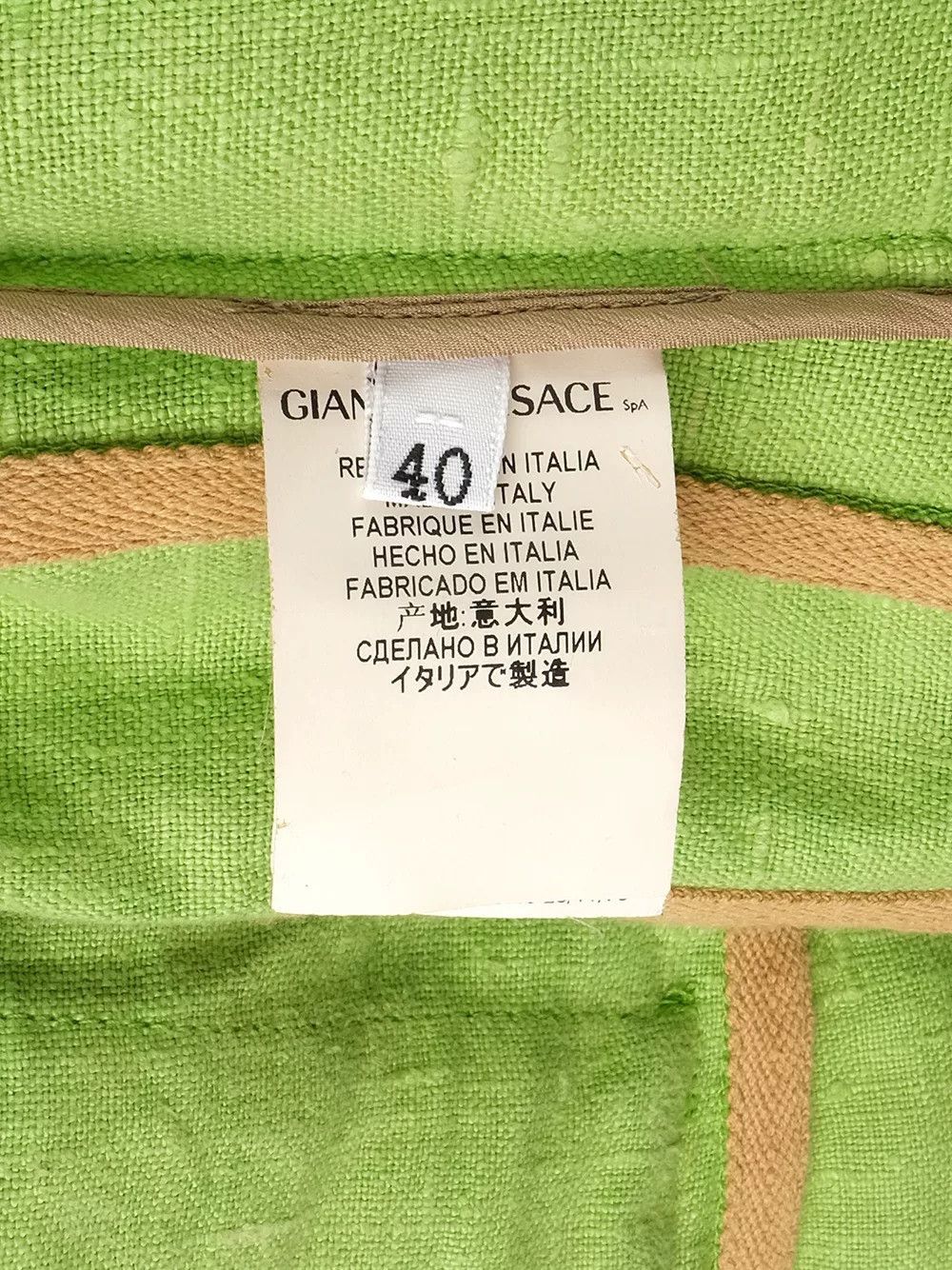 Versace Vintage Green Linen Jacket by Versace Size S / US 4 / IT 40 - 6 Thumbnail
