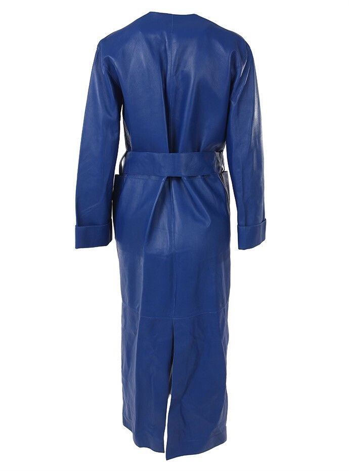 Loewe LOEWE Electric Blue Leather Coat Size XXS / US 00 / IT 34 - 2 Thumbnail