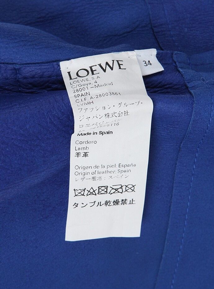 Loewe LOEWE Electric Blue Leather Coat Size XXS / US 00 / IT 34 - 8 Thumbnail