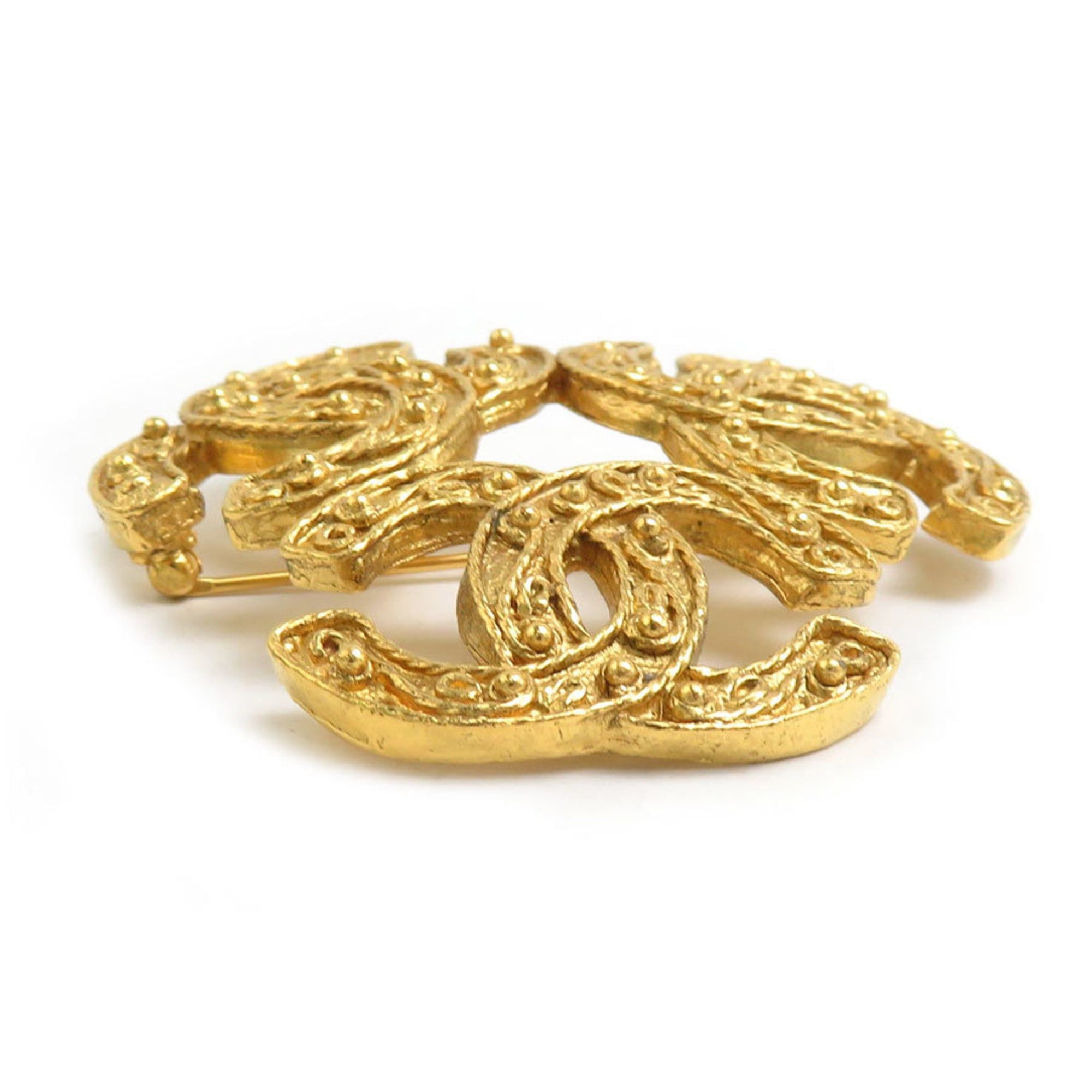 Chanel CHANEL Triple Coco Mark Metal Gold Brooch for Women e61339i Size ONE SIZE - 3 Thumbnail