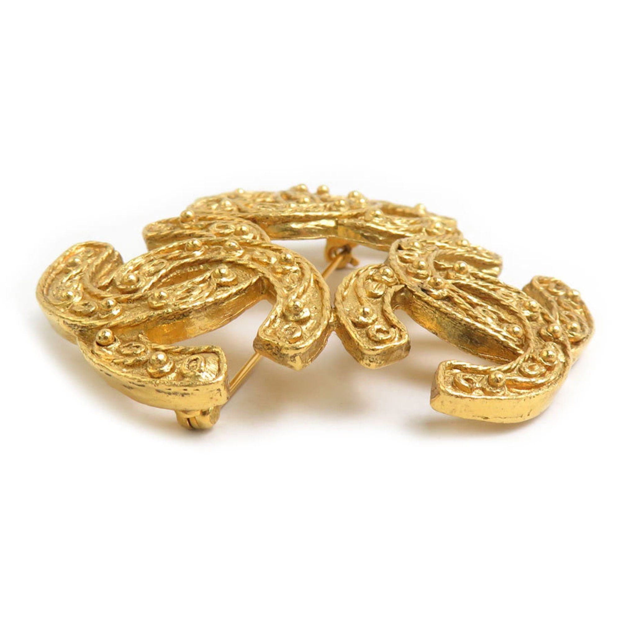 Chanel CHANEL Triple Coco Mark Metal Gold Brooch for Women e61339i Size ONE SIZE - 4 Thumbnail