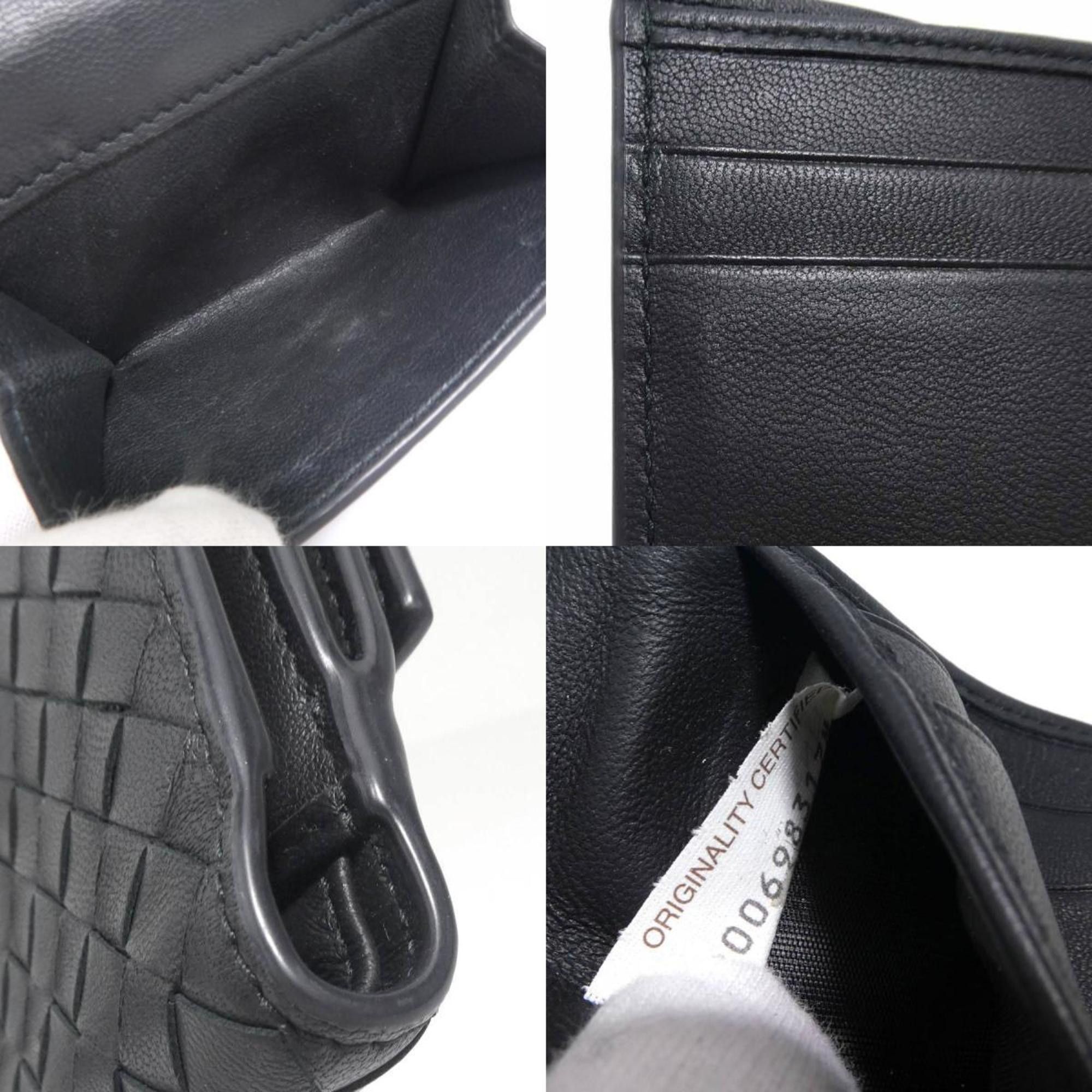 Bottega Veneta Bottega Veneta bi-fold wallet in black intrecciato leather, unisex, h31856g Size ONE SIZE - 4 Thumbnail