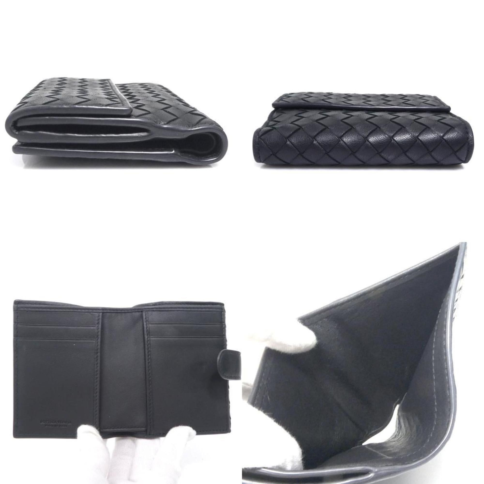 Bottega Veneta Bottega Veneta bi-fold wallet in black intrecciato leather, unisex, h31856g Size ONE SIZE - 3 Thumbnail