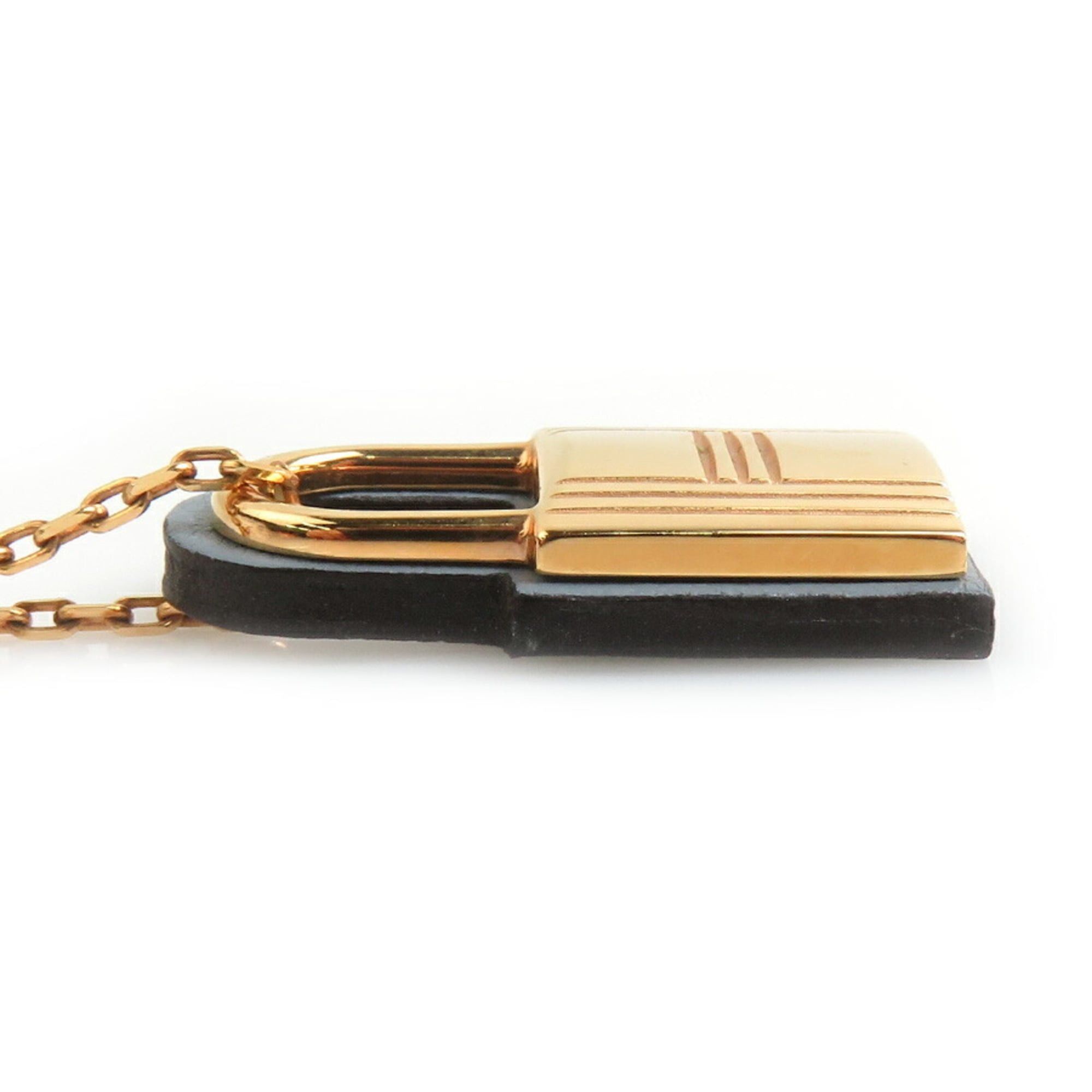 Hermes Hermes Hermès O'Kelly PM Necklace in Metal/Leather, Pink Gold/Gray, Women's, e61351a Size ONE SIZE - 3 Thumbnail