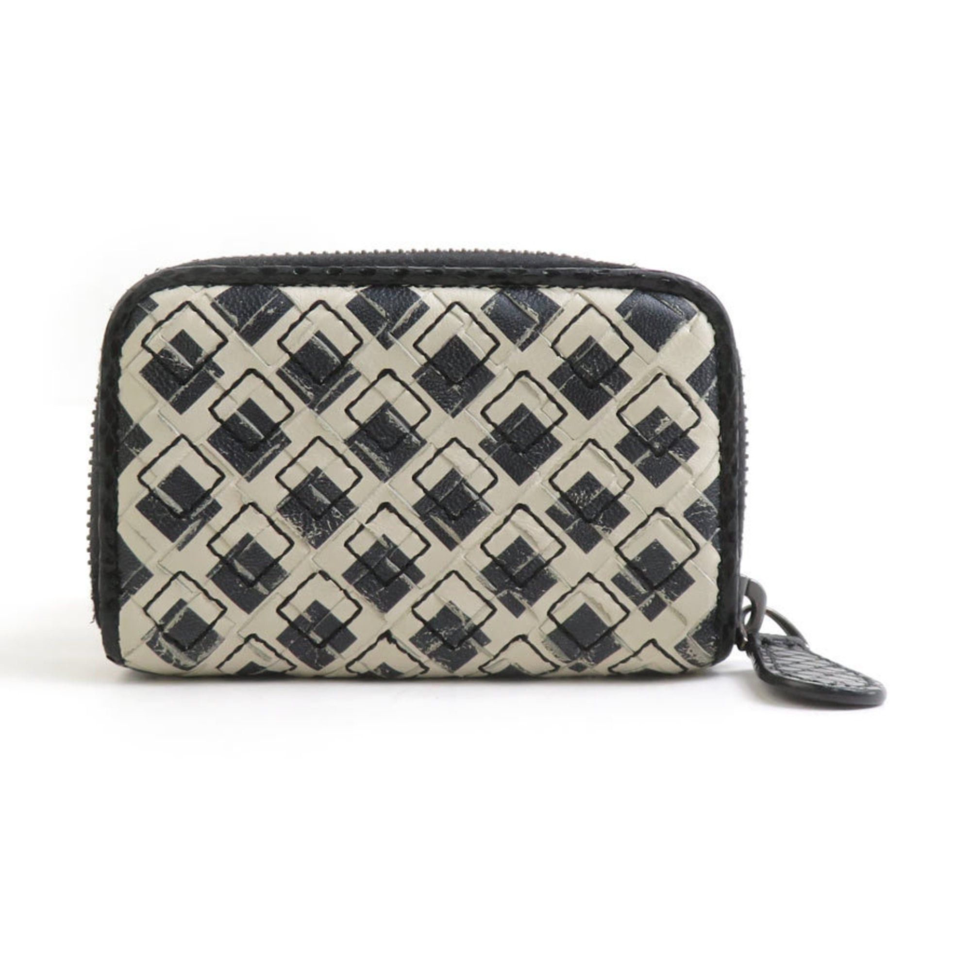 Bottega Veneta Bottega Veneta wallet with coin purse in intrecciato leather, black and white, unisex, h31866k Size ONE SIZE - 2 Thumbnail