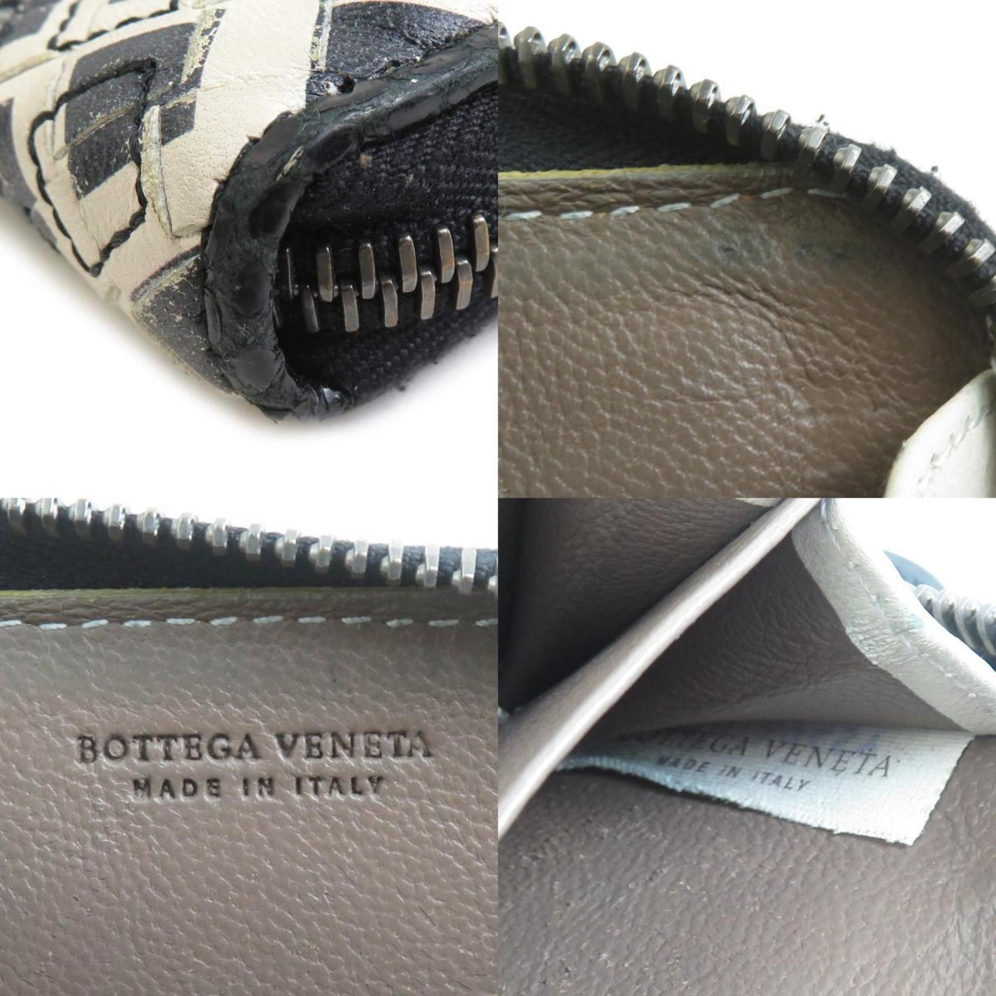 Bottega Veneta Bottega Veneta wallet with coin purse in intrecciato leather, black and white, unisex, h31866k Size ONE SIZE - 5 Thumbnail