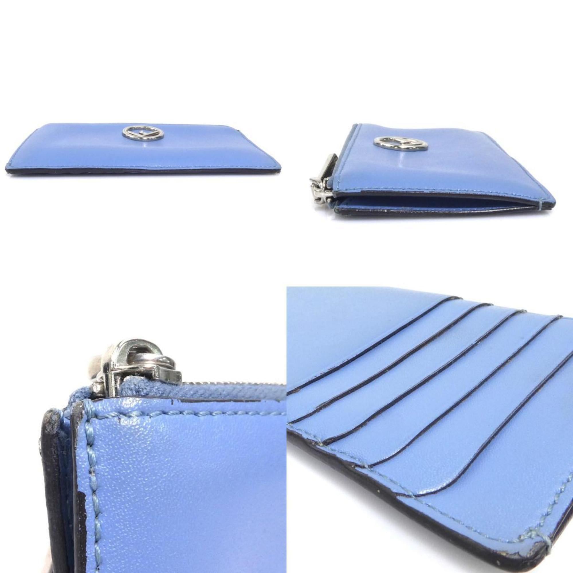 Fendi FENDI F-Is Leather Wallet with Coin Purse, Blue, Women's, 8M0348 A0KK, h31853g Size ONE SIZE - 3 Thumbnail