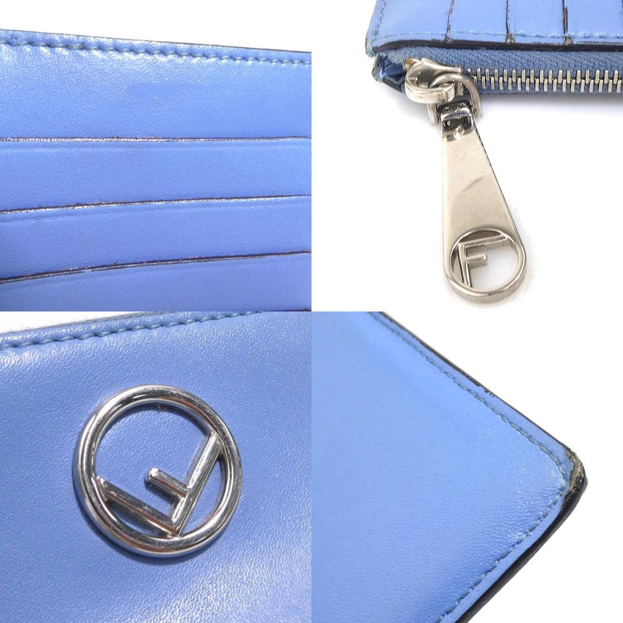 Fendi FENDI F-Is Leather Wallet with Coin Purse, Blue, Women's, 8M0348 A0KK, h31853g Size ONE SIZE - 4 Thumbnail