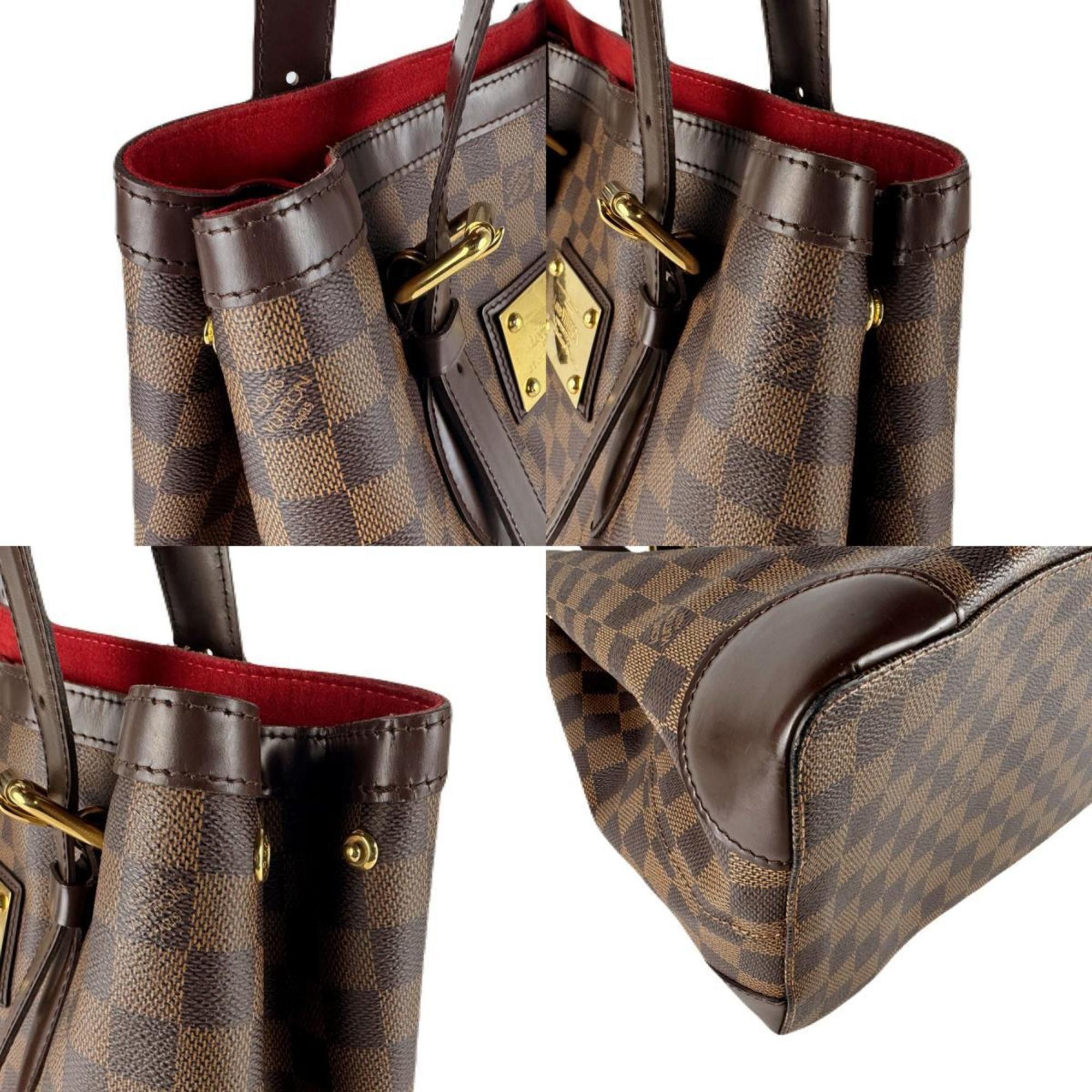 Louis Vuitton Louis Vuitton Damier Hampstead MM Shoulder Bag in Canvas Ebene Leather, Women's, N51204 z8427 Size ONE SIZE - 4 Thumbnail