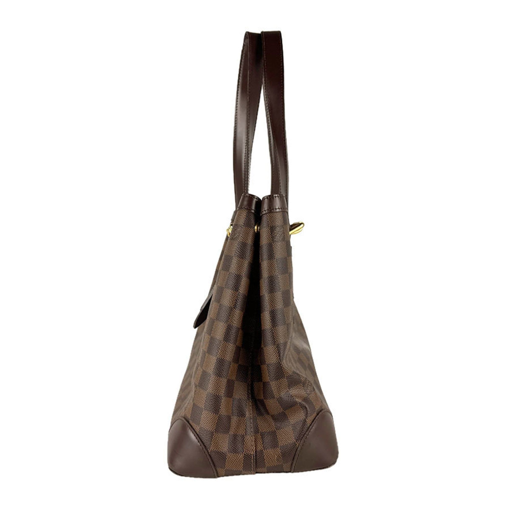 Louis Vuitton Louis Vuitton Damier Hampstead MM Shoulder Bag in Canvas Ebene Leather, Women's, N51204 z8427 Size ONE SIZE - 2 Thumbnail