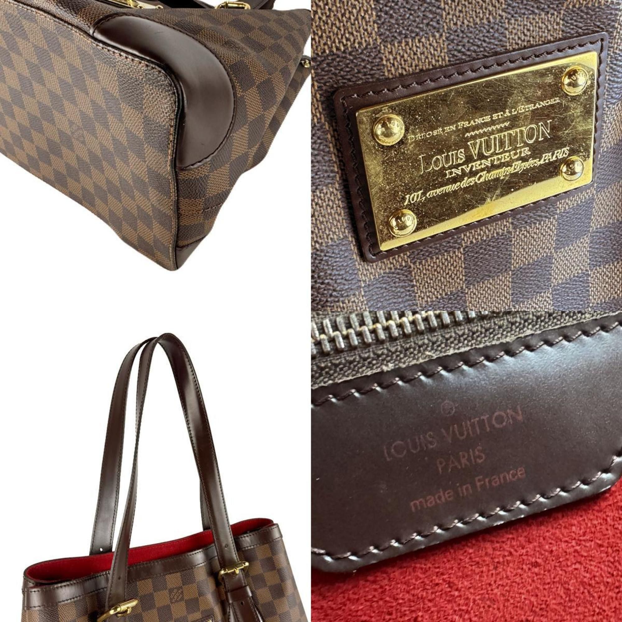Louis Vuitton Louis Vuitton Damier Hampstead MM Shoulder Bag in Canvas Ebene Leather, Women's, N51204 z8427 Size ONE SIZE - 5 Thumbnail