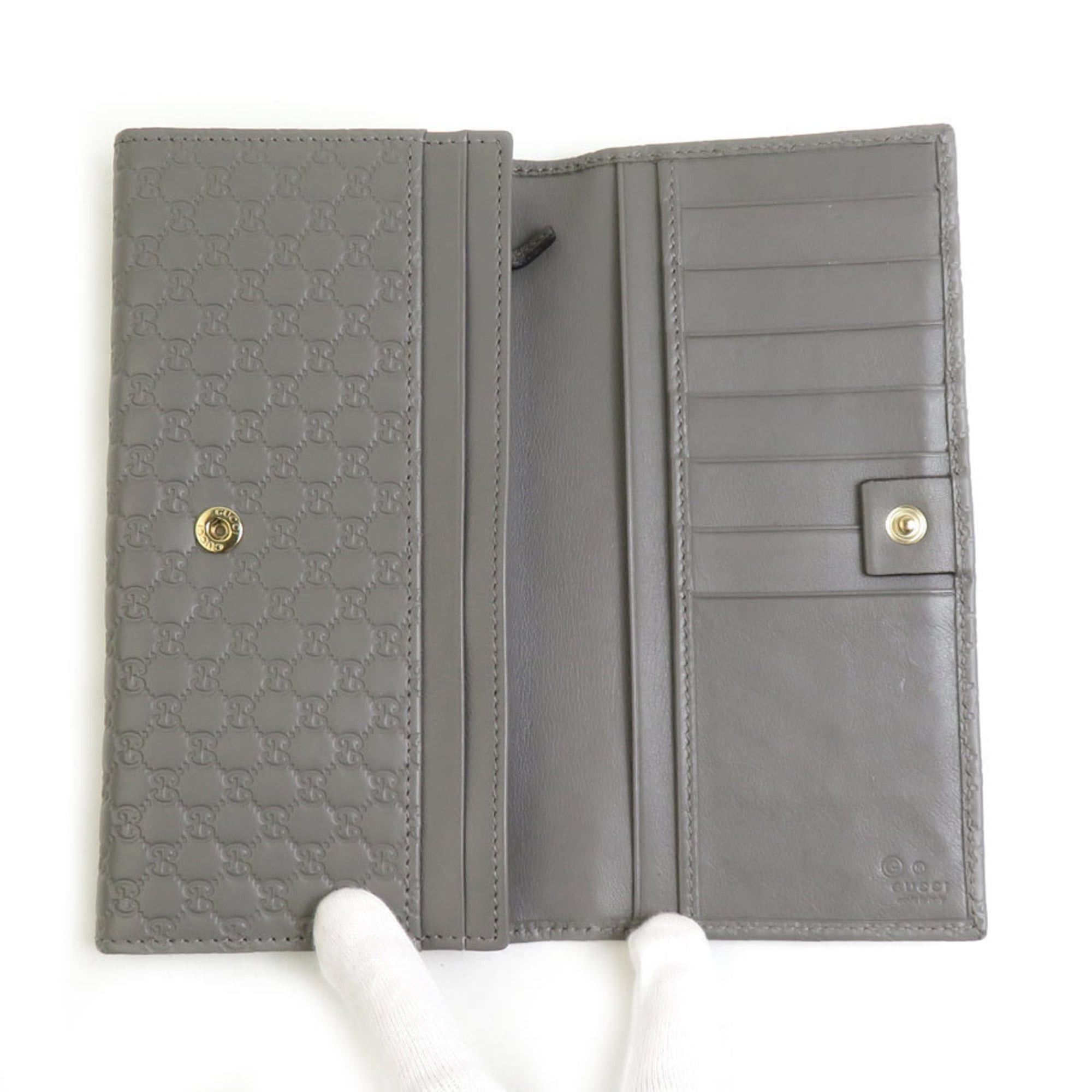 Gucci Gucci Micro Guccissima Leather Long Wallet, Gray, Unisex, 449396, H31886J Size ONE SIZE - 3 Thumbnail