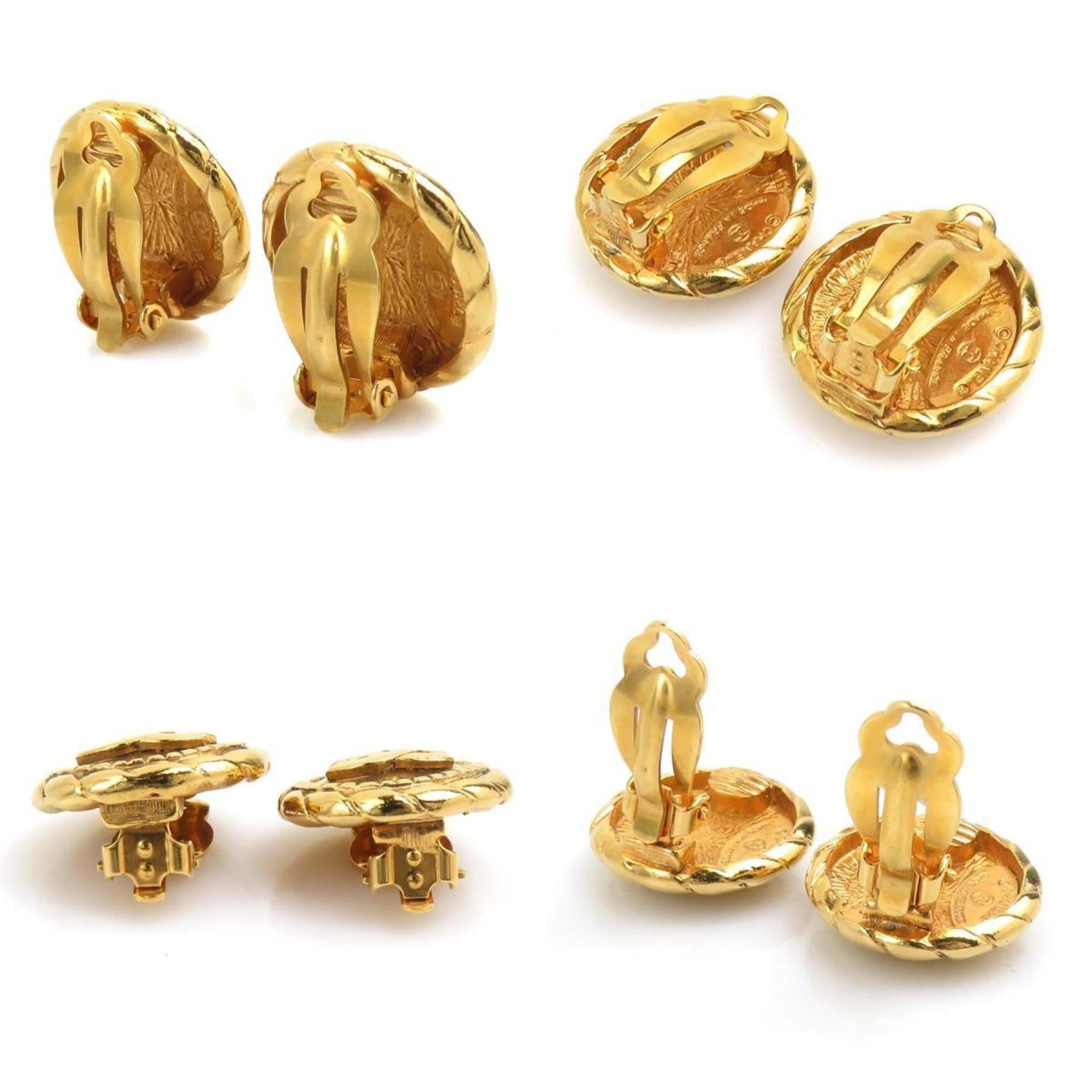 Chanel CHANEL Coco Mark Metal Gold Earrings for Women e61340i Size ONE SIZE - 3 Thumbnail