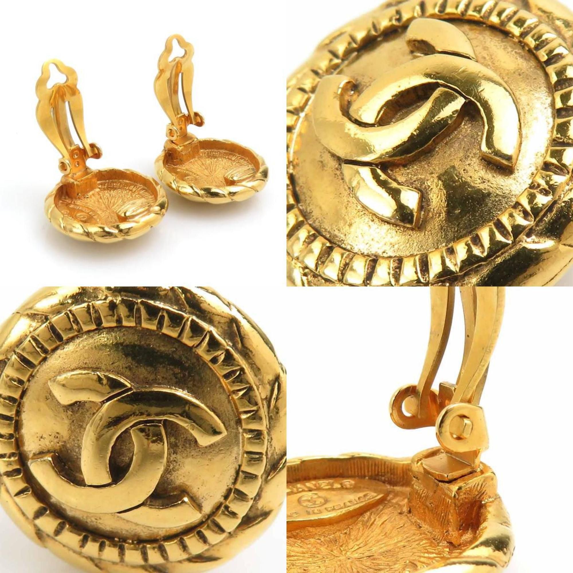 Chanel CHANEL Coco Mark Metal Gold Earrings for Women e61340i Size ONE SIZE - 4 Thumbnail