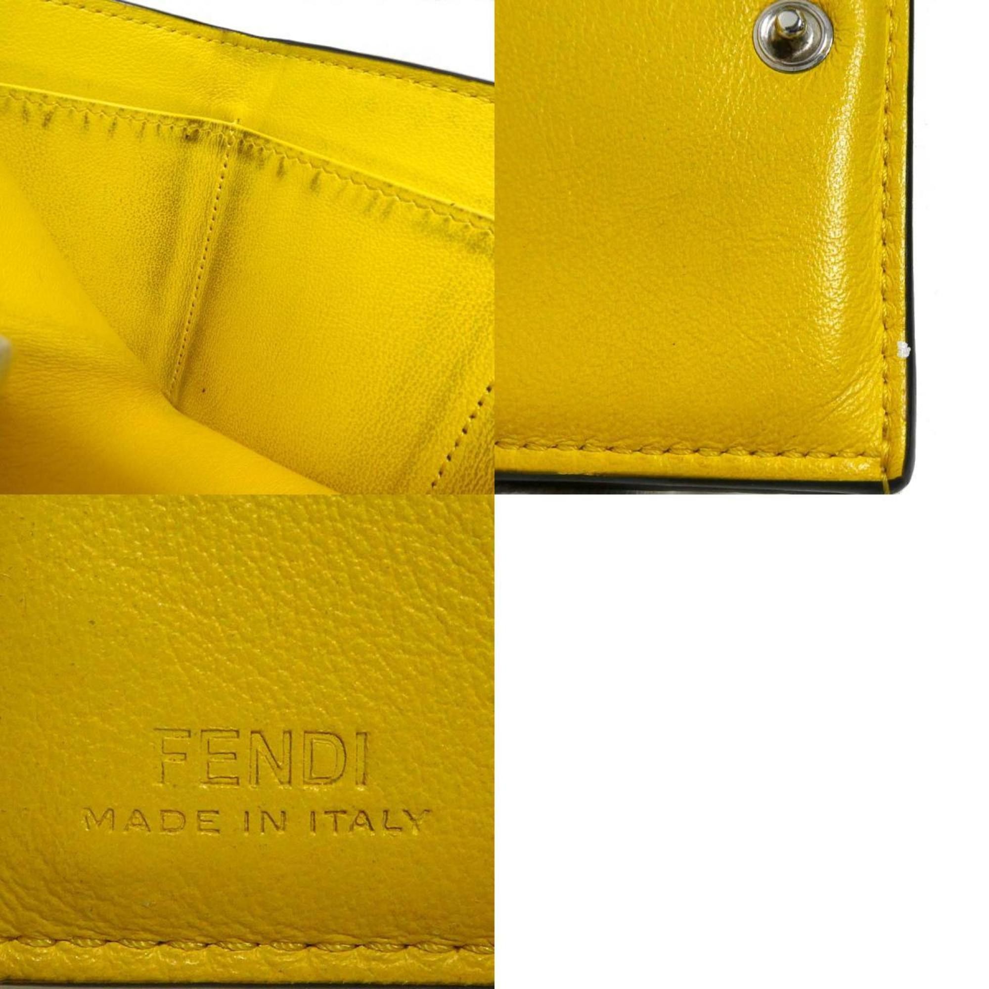 Fendi Fendi Peekaboo Tri-fold Wallet in Yellow Leather, Unisex, 8M0426-A91B (h31852a) Size ONE SIZE - 5 Thumbnail