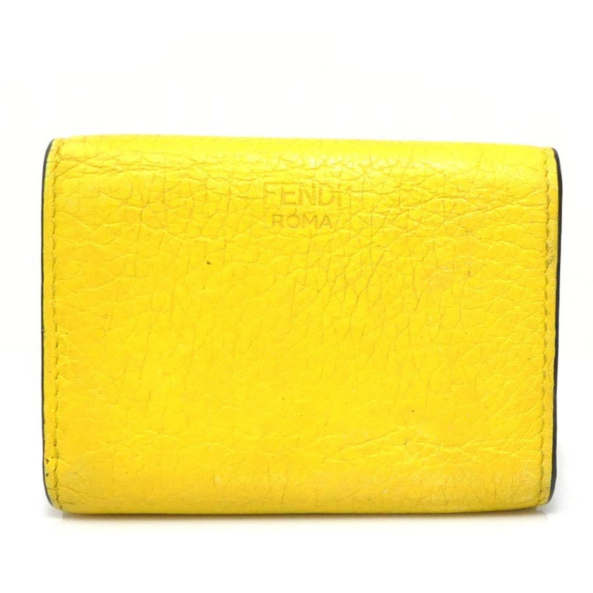 Fendi Fendi Peekaboo Tri-fold Wallet in Yellow Leather, Unisex, 8M0426-A91B (h31852a) Size ONE SIZE - 2 Thumbnail