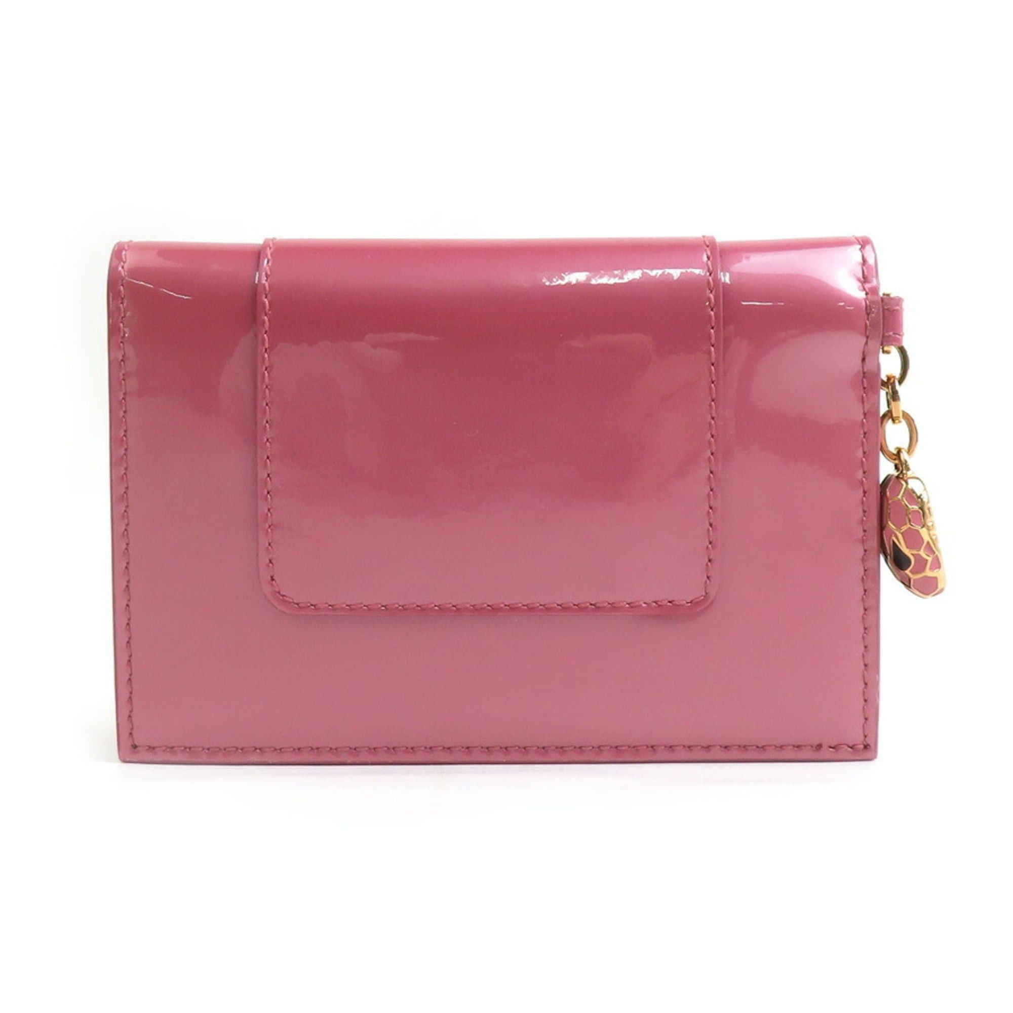 Bvlgari BVLGARI Serpenti Business Card Case in Patent Leather with Metallic Pink and Gold, Women's, e61365i Size ONE SIZE - 2 Thumbnail