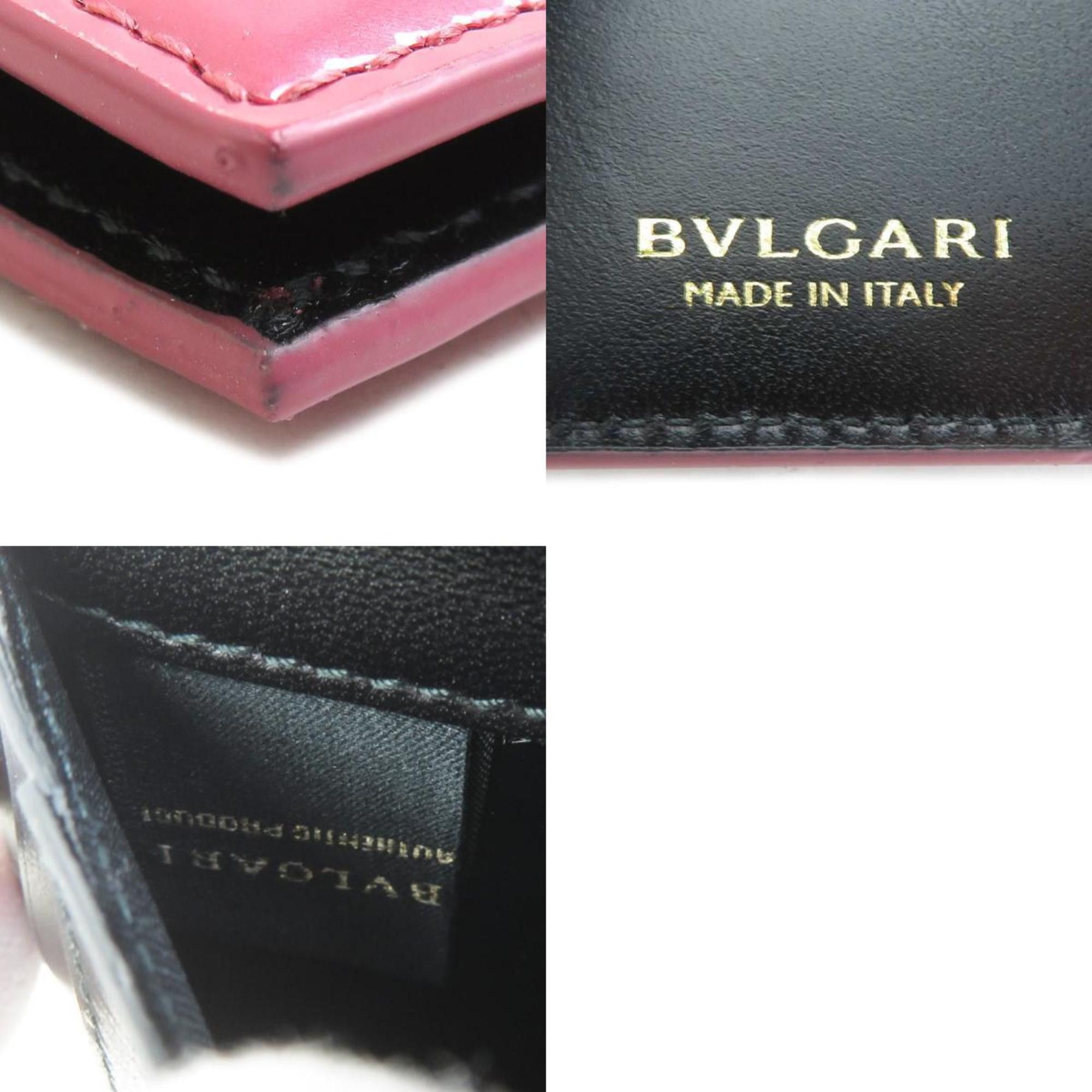 Bvlgari BVLGARI Serpenti Business Card Case in Patent Leather with Metallic Pink and Gold, Women's, e61365i Size ONE SIZE - 5 Thumbnail