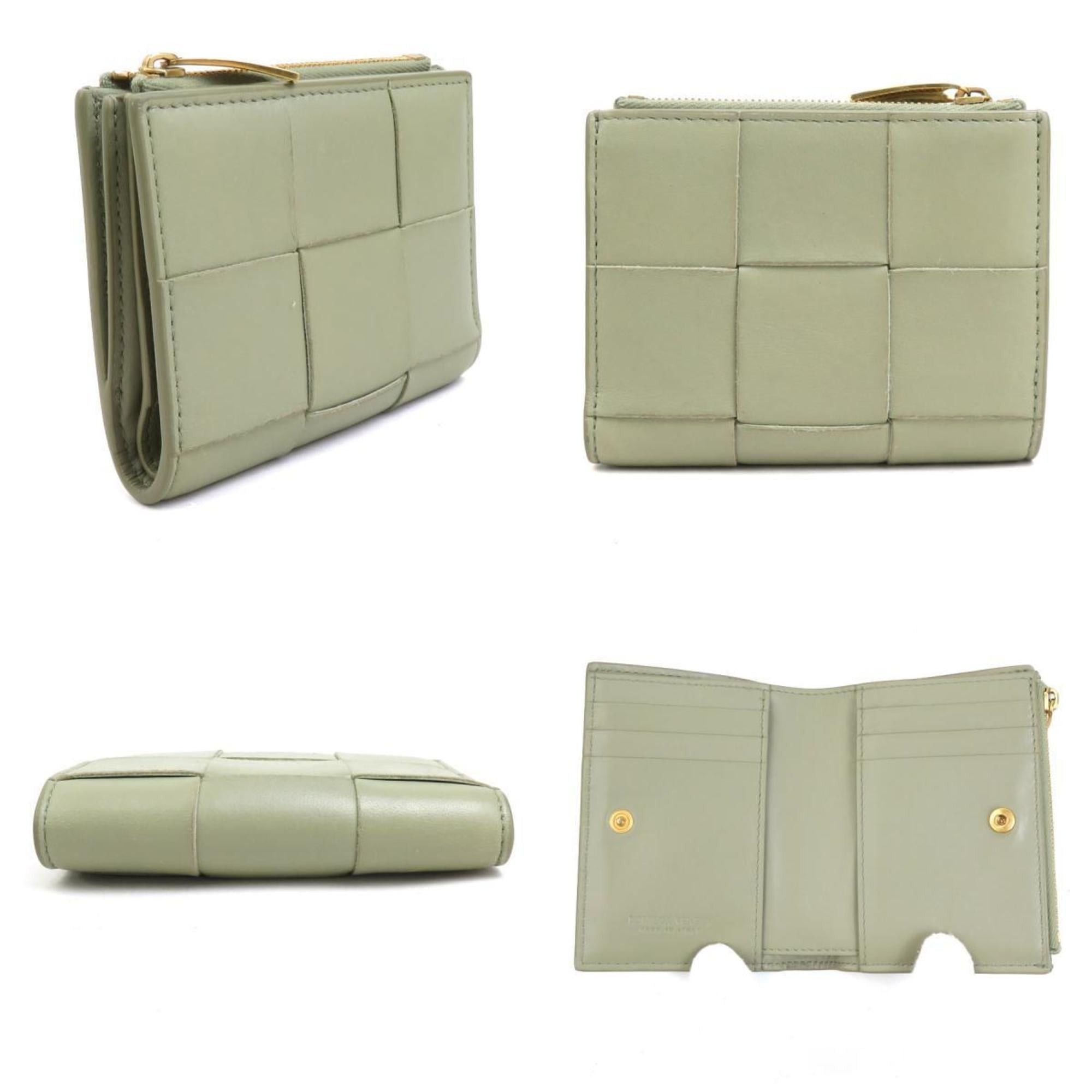 Bottega Veneta Bottega Veneta Cassette Leather Bi-fold Wallet, Green, Unisex, r10978k Size ONE SIZE - 2 Thumbnail