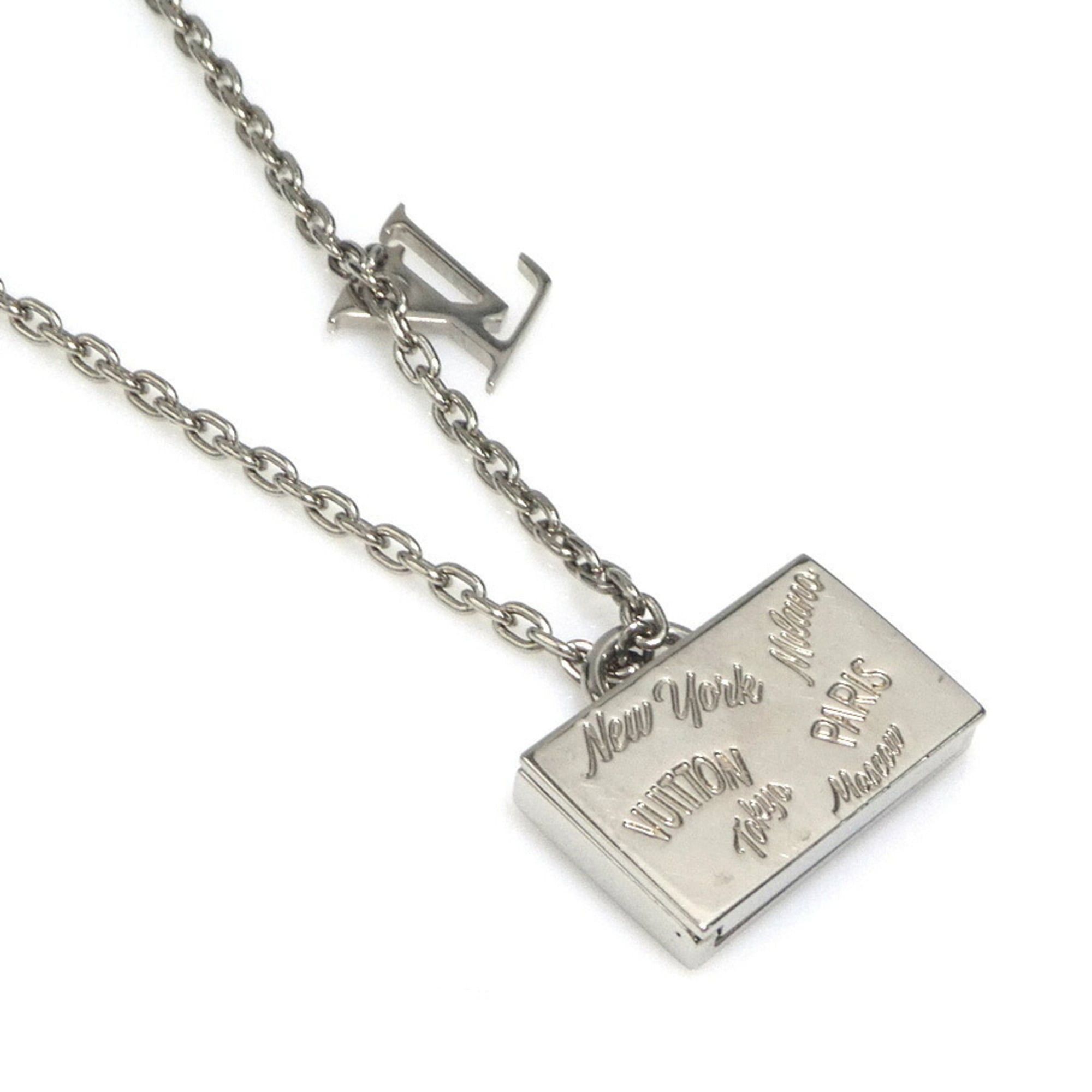 Louis Vuitton Louis Vuitton Collier Necklace, Locket Pendant, LV Aloha Case, Metal, Silver, Men's, M63645 e61357a Size ONE SIZE - 2 Thumbnail