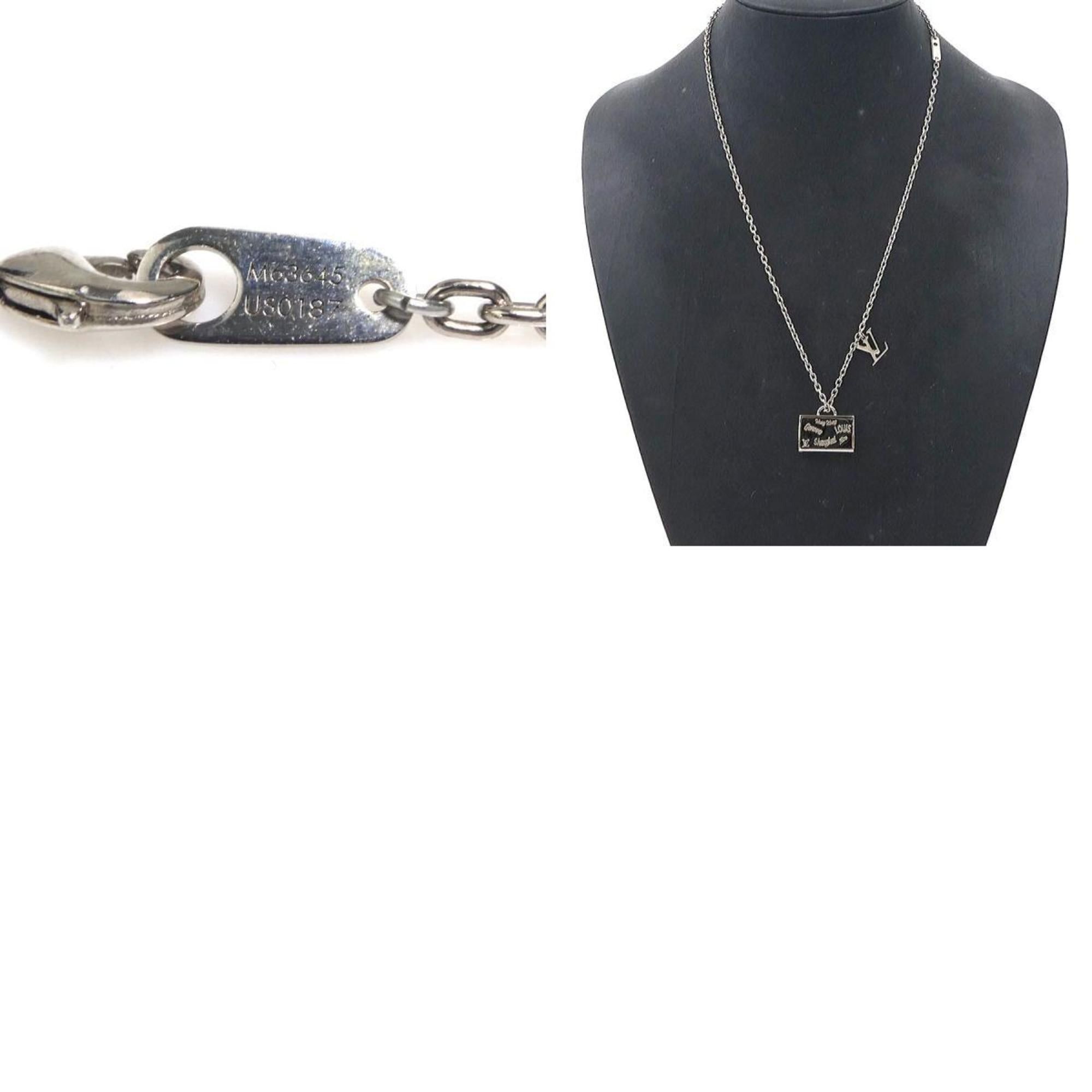 Louis Vuitton Louis Vuitton Collier Necklace, Locket Pendant, LV Aloha Case, Metal, Silver, Men's, M63645 e61357a Size ONE SIZE - 5 Thumbnail