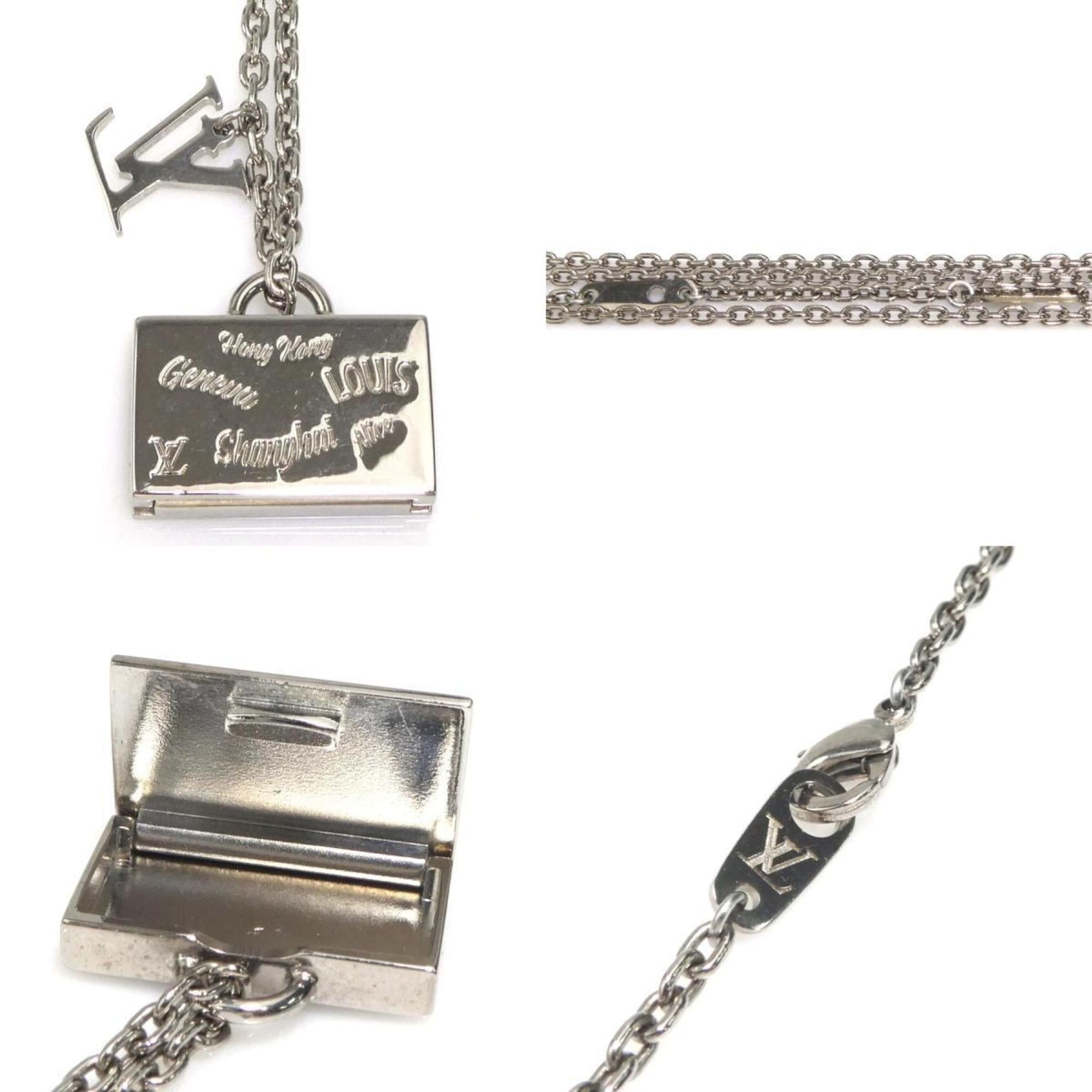 Louis Vuitton Louis Vuitton Collier Necklace, Locket Pendant, LV Aloha Case, Metal, Silver, Men's, M63645 e61357a Size ONE SIZE - 4 Thumbnail